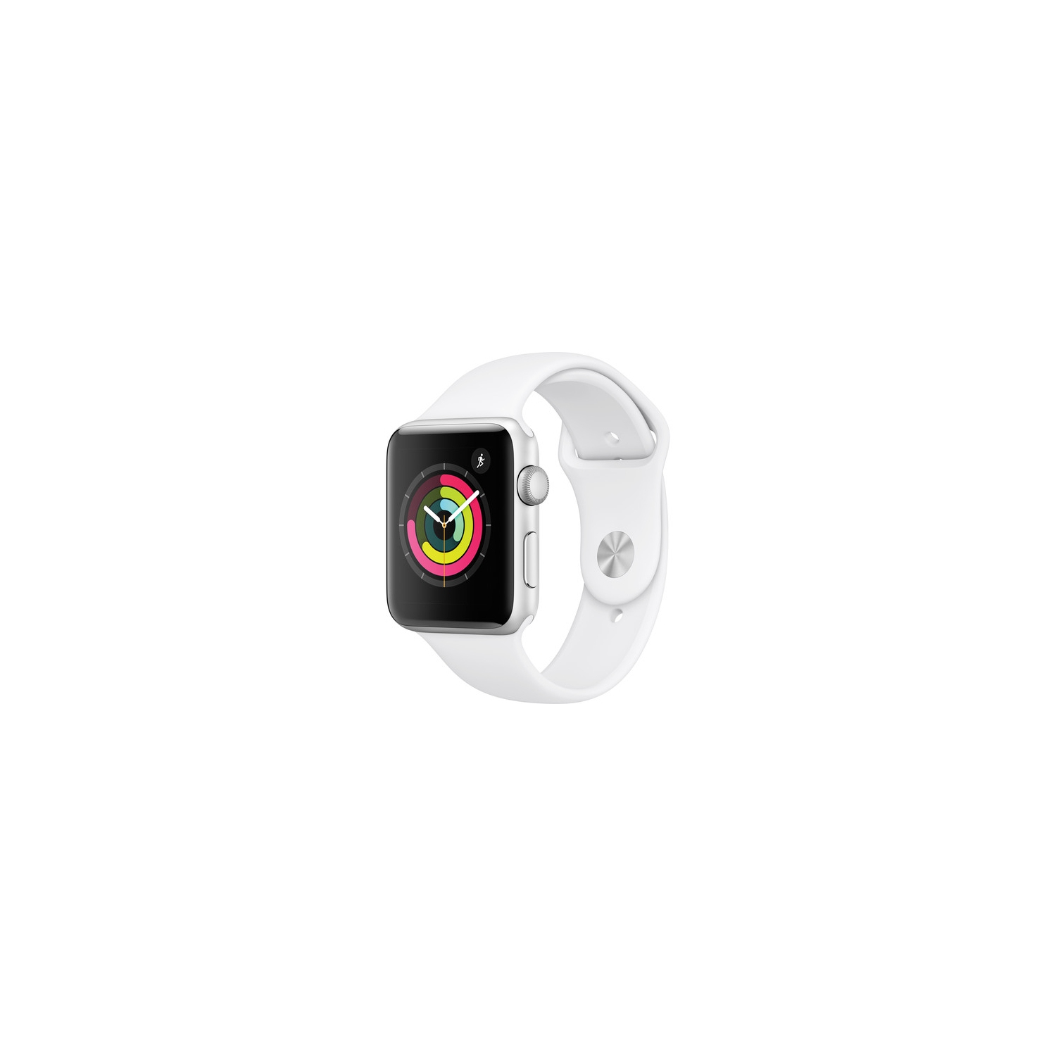 Refurbished (Good) - Apple Watch Series 3 42mm Smartwatch with GPS, Silver Aluminum Case, White Sport Band [Refurbished]