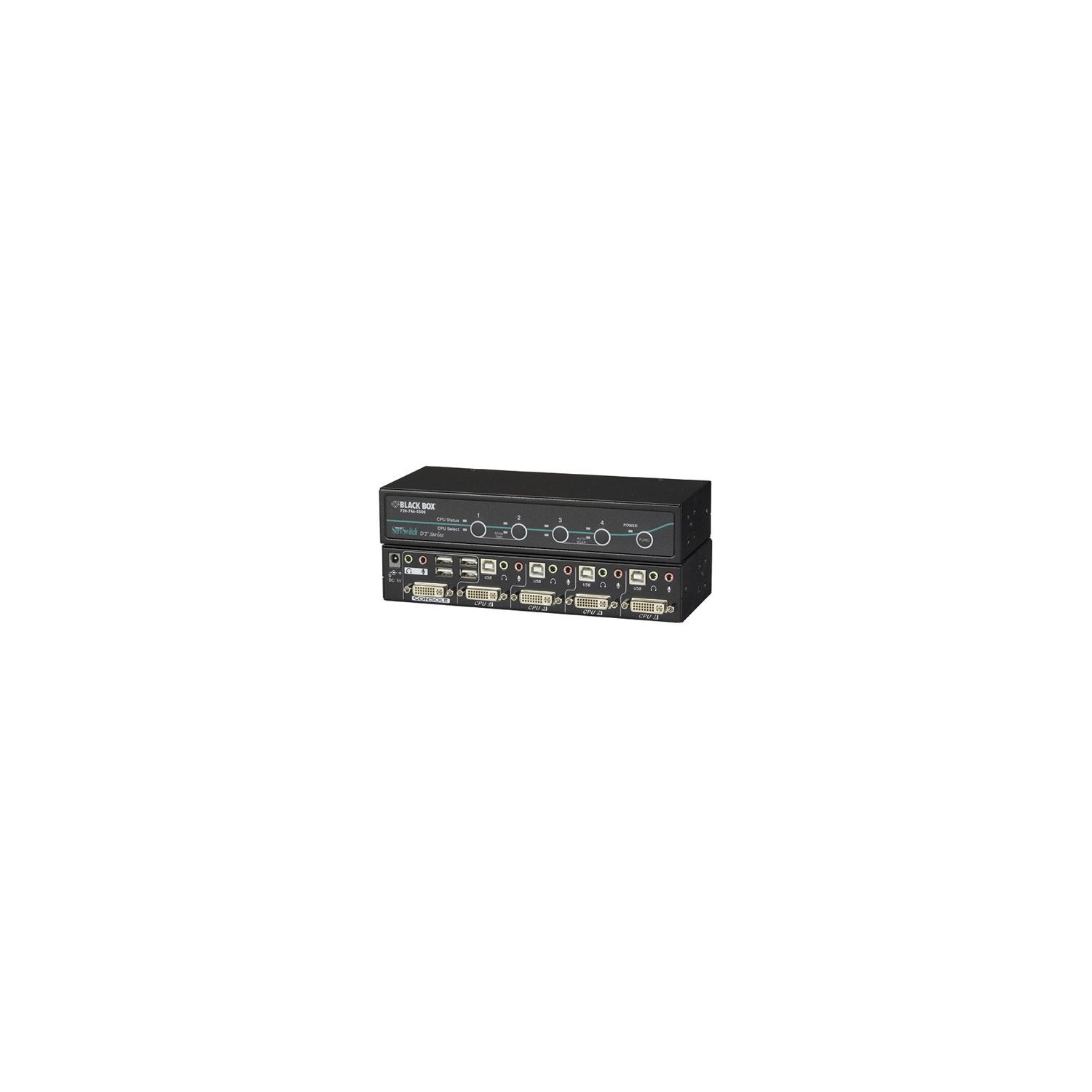 Black Box servSwitch Dt KVM - 4 X 1 - 4 DVI-i vidéo, 4 USB type B - ordinateur de bureau