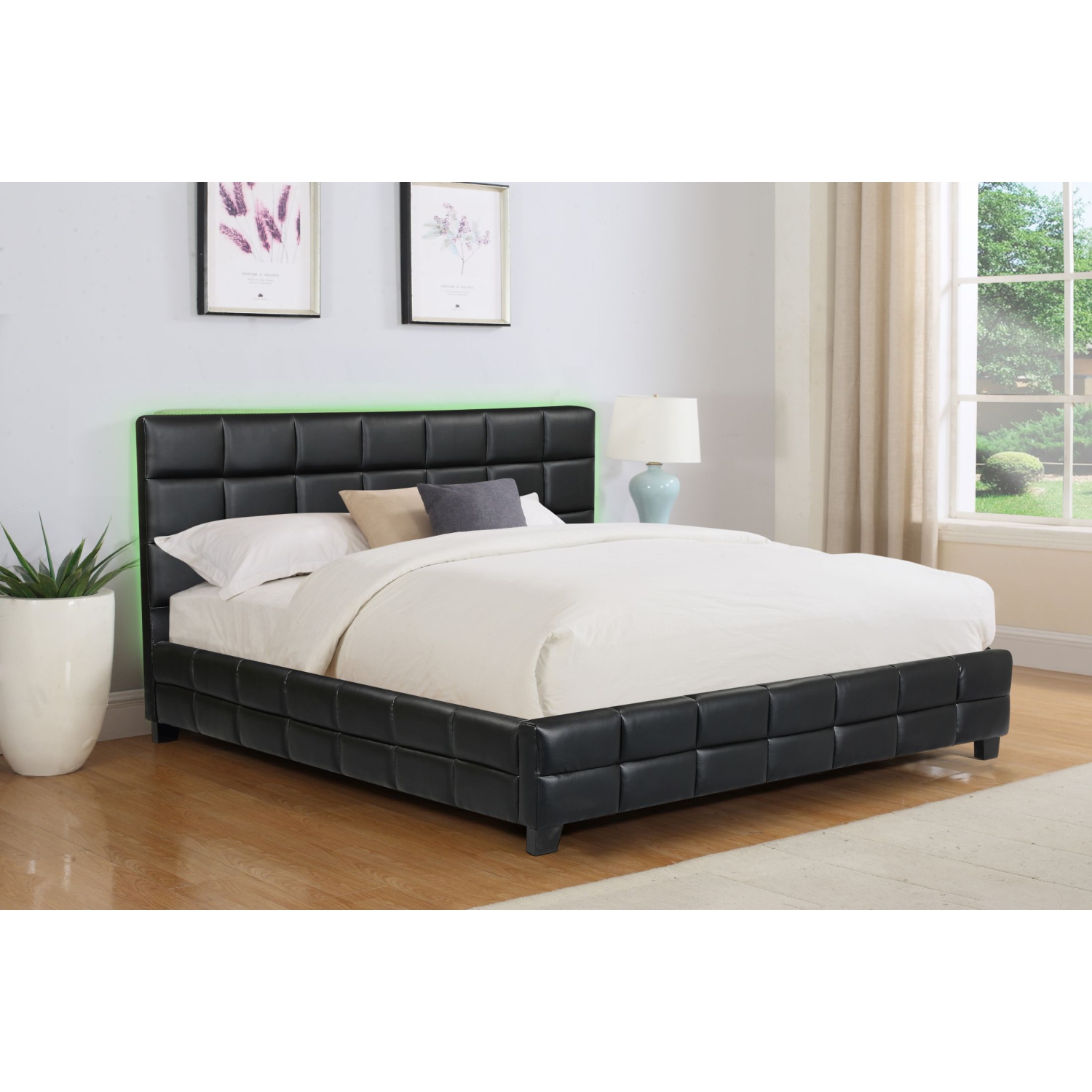 Husky® Amelia Upholstered Platform Bed – King - Black
