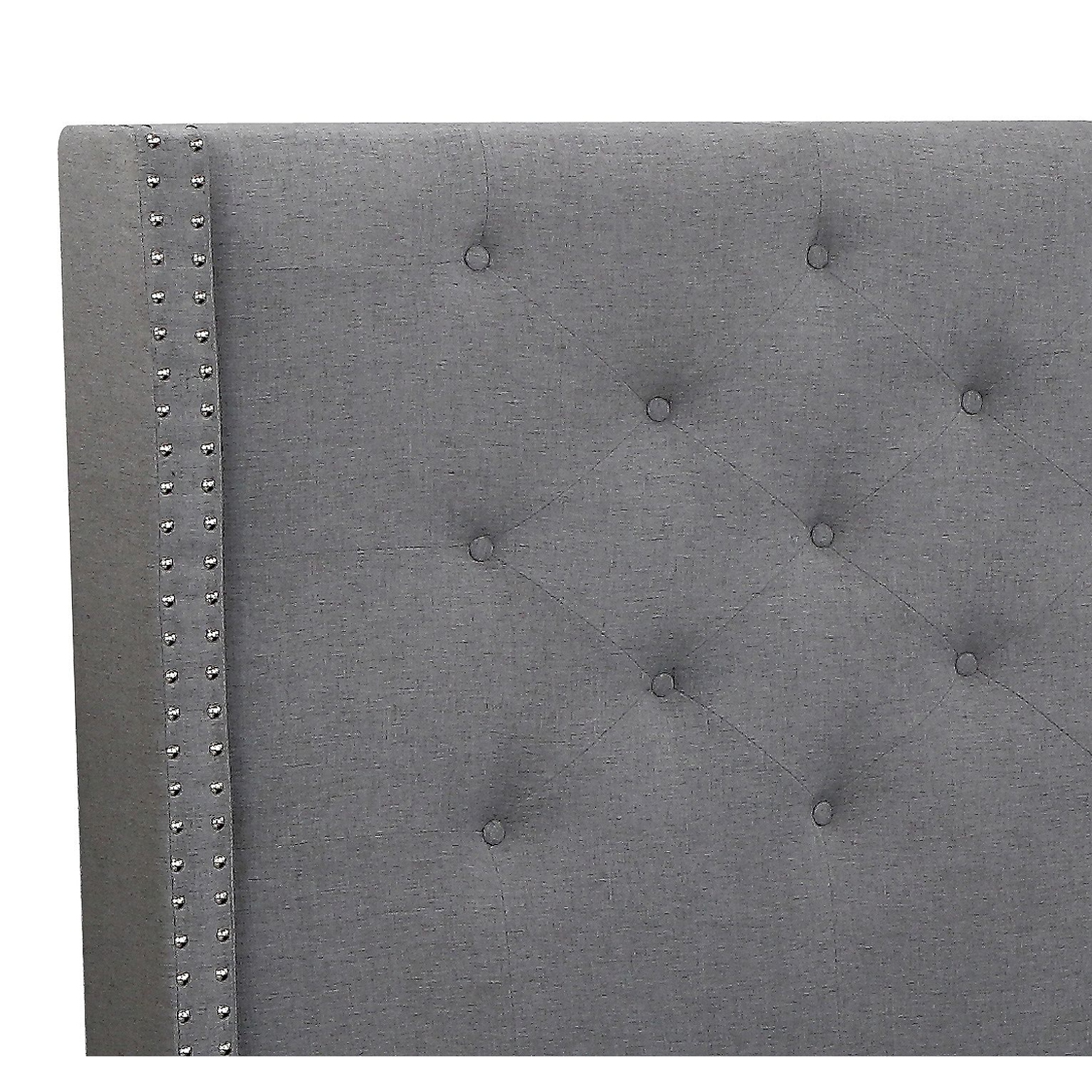 Husky® Lit plate-forme rembourré Megan - Queen - Gris