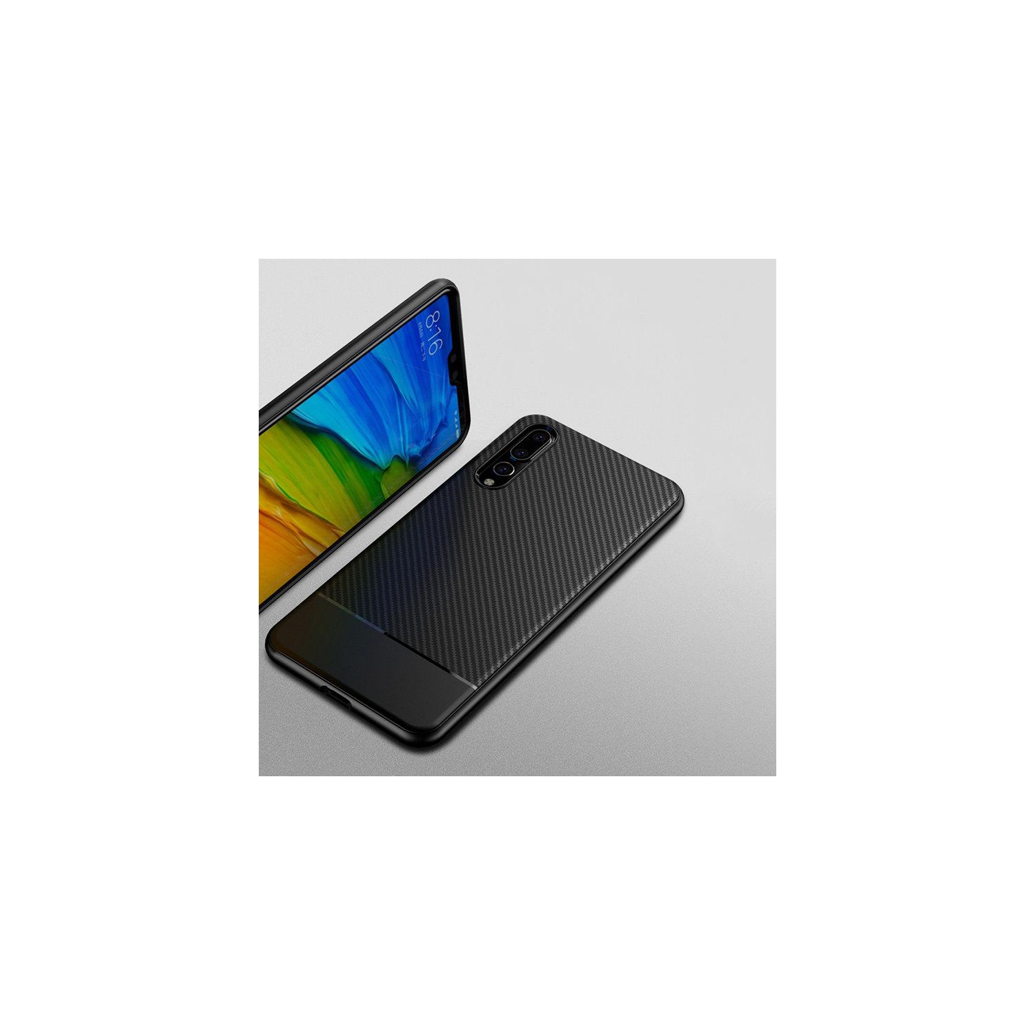 PANDACO Red Carbon Fiber Case for Huawei P20 Lite