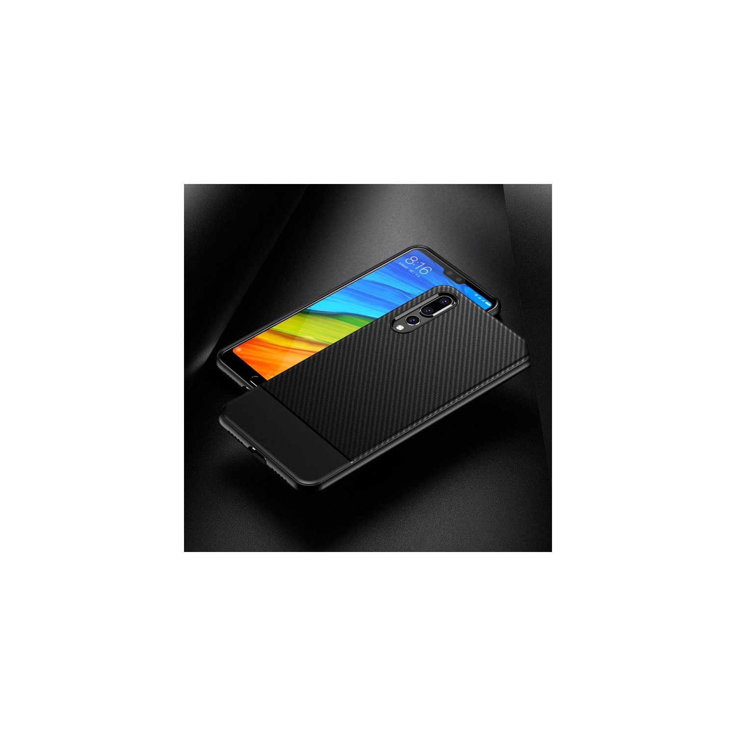 PANDACO Red Carbon Fiber Case for Huawei P20 Lite