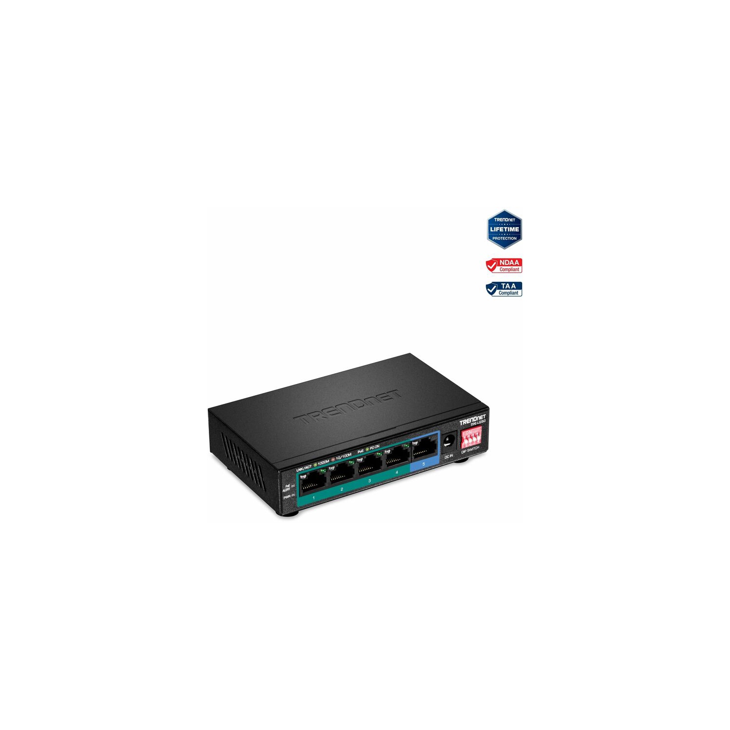 TRENDnet TPE-LG50 5-Port Gigabit Long Range PoE+ Switch