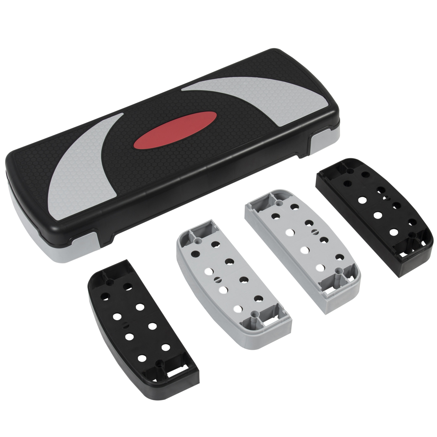 Stanz 30.5" x 11" adjustable Aerobic Stepper Step Exercise Trainer Workout Fitness Yoga Risers 3 Levels (10/15/20cm - 4''/6''/8'') 3 Position - 4" -