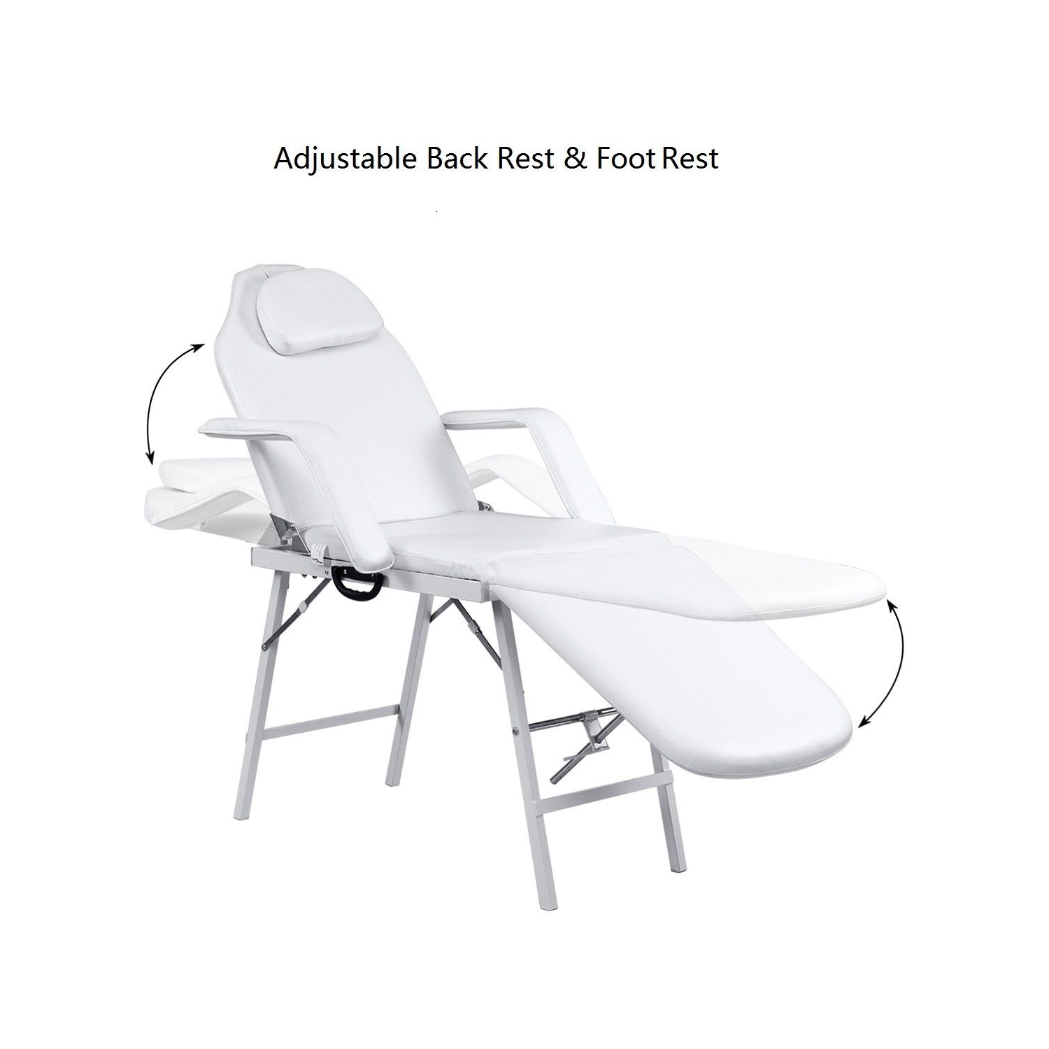 Fauteuil Table de Massage, Capacité de Charge 225KG, Inclinable Pliable Transportable avec Sac, Ergonomique Confortable avec Oreiller et Accoudoir