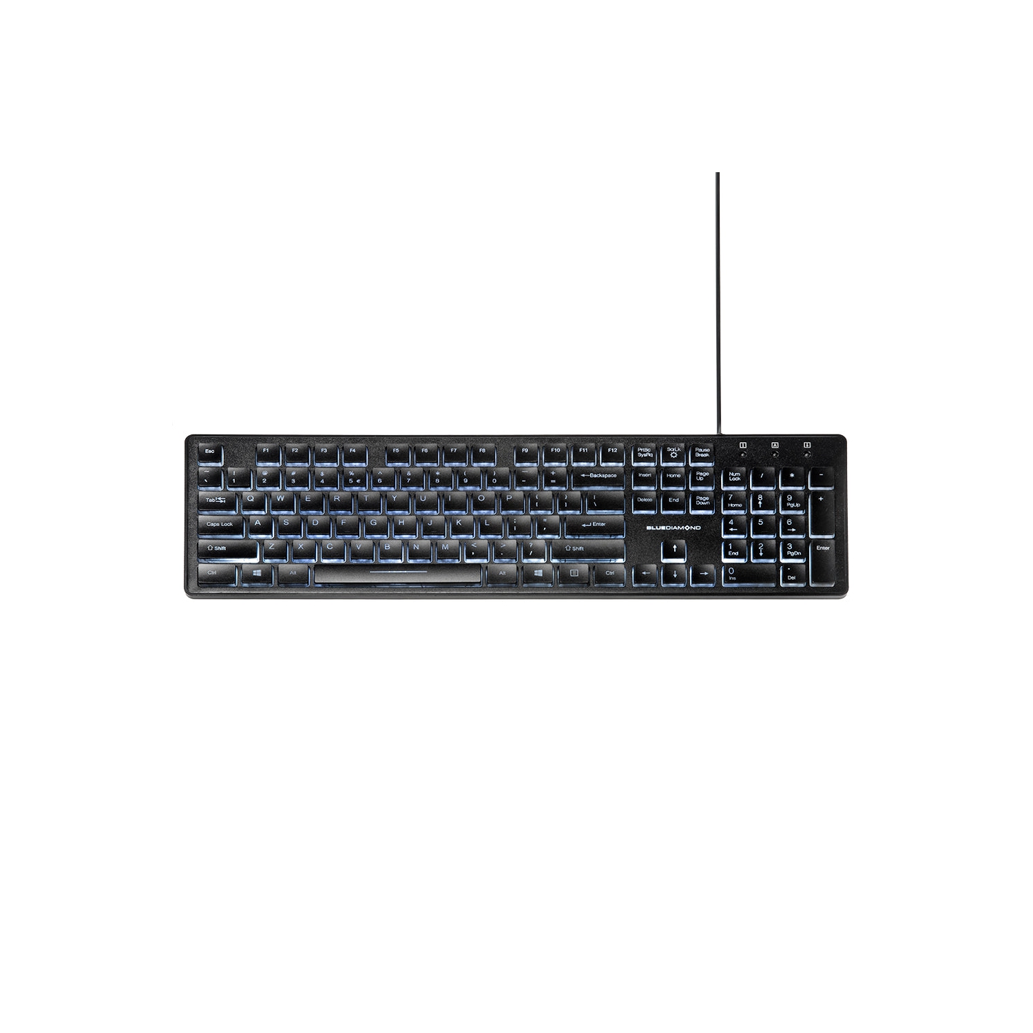 Connect Backlit USB Keyboard - French Layout - Illuminated Keys, Low-Profile 27mm Design, Quiet Silicone Membrane Switches, Plug & Play Setup