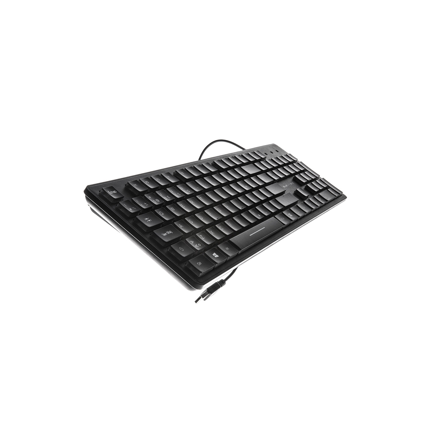Connect Backlit USB Keyboard - French Layout - Illuminated Keys, Low-Profile 27mm Design, Quiet Silicone Membrane Switches, Plug & Play Setup