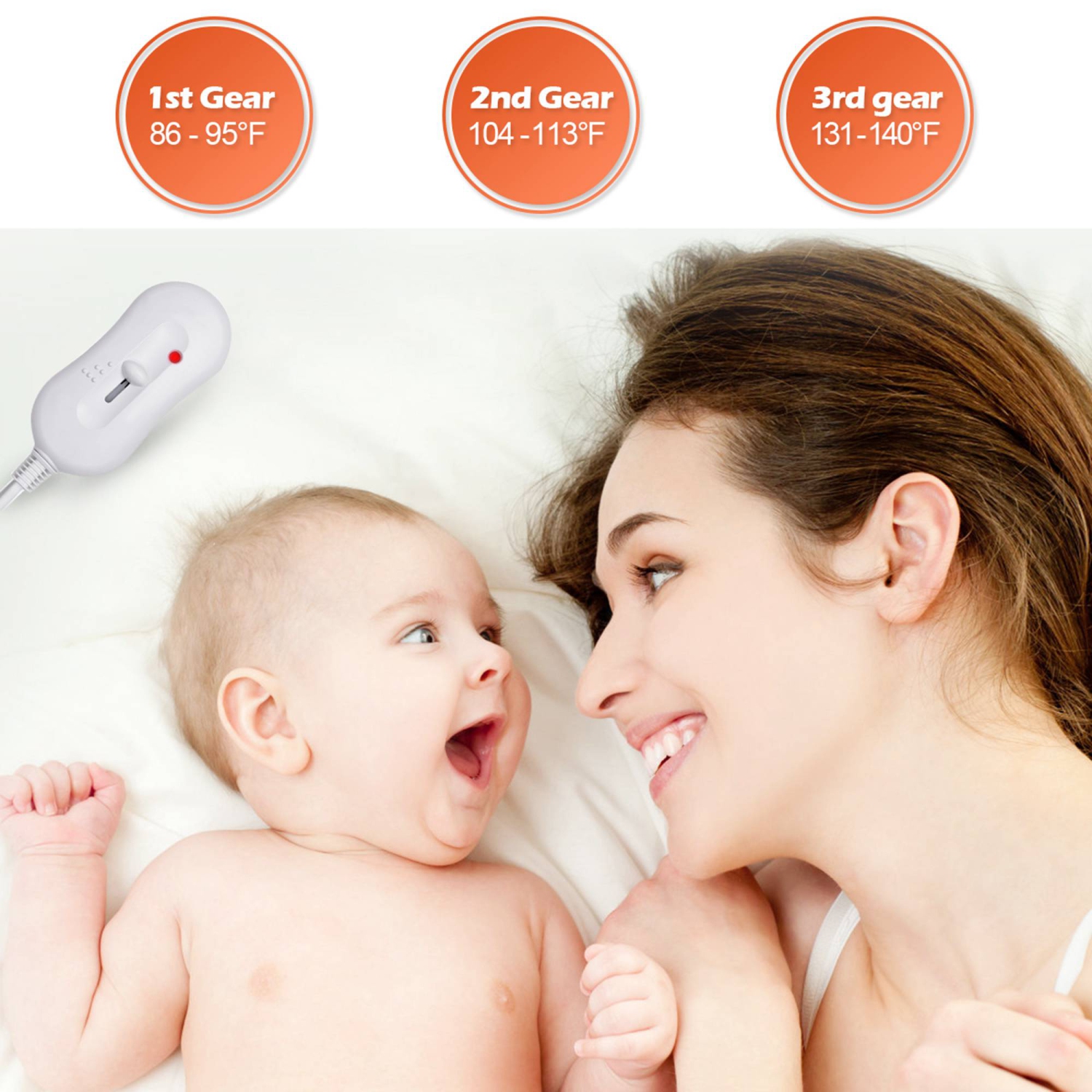 Costway Digital Massage Table Warmer Pad Heat Settings Auto Overheat Protection