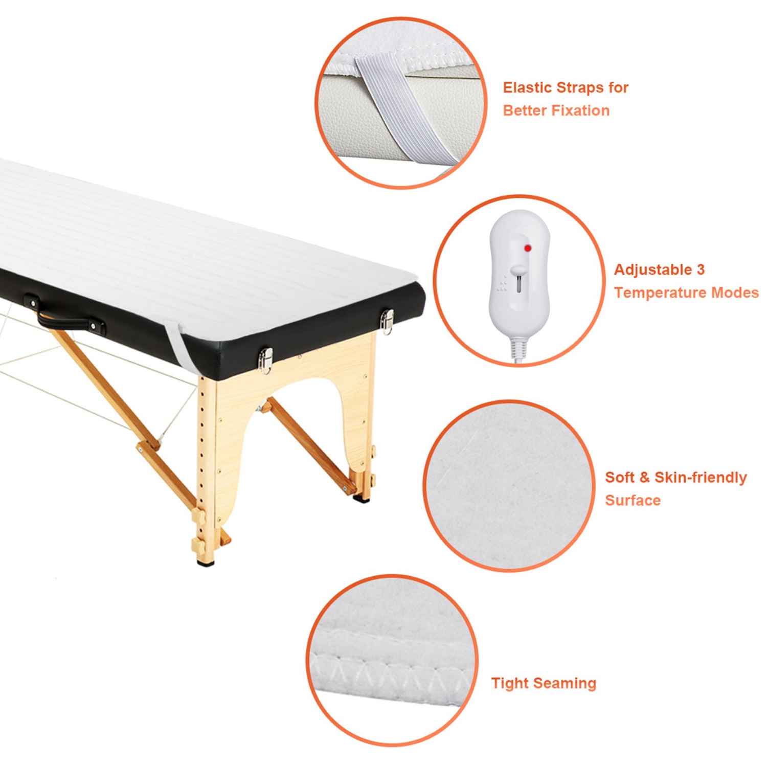 Costway Digital Massage Table Warmer Pad Heat Settings Auto Overheat Protection