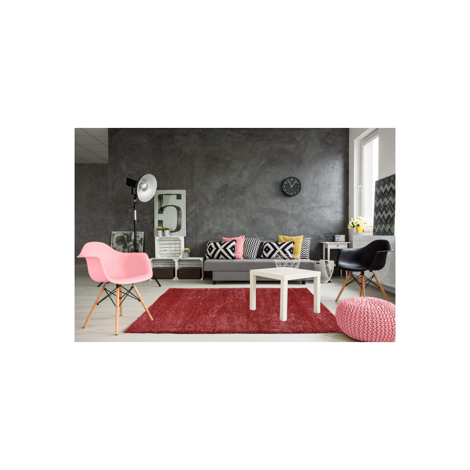 Meknes Shag Grapefruit Orange Area Rug 2'7" x 4'11"