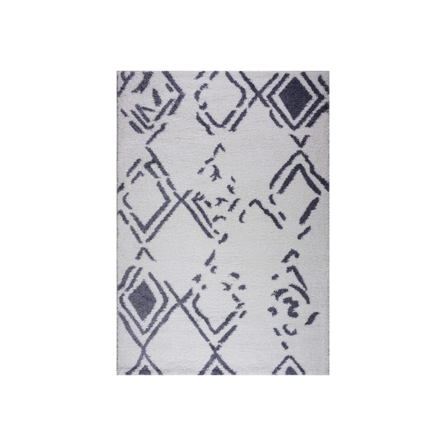 Kenitra Shaggy White Light Gray Area Rug 2'7" x 4'11"