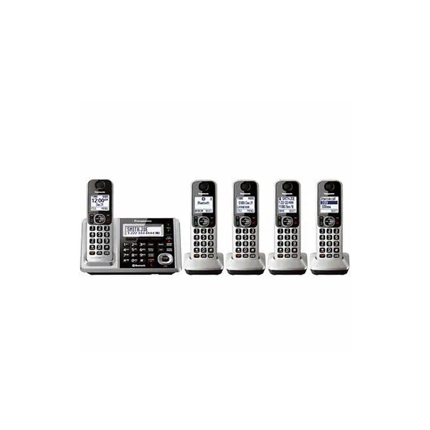 Panasonic Digital Cordless Phone with answering System 5 handsets Bluetooth (Link-To-Cell)