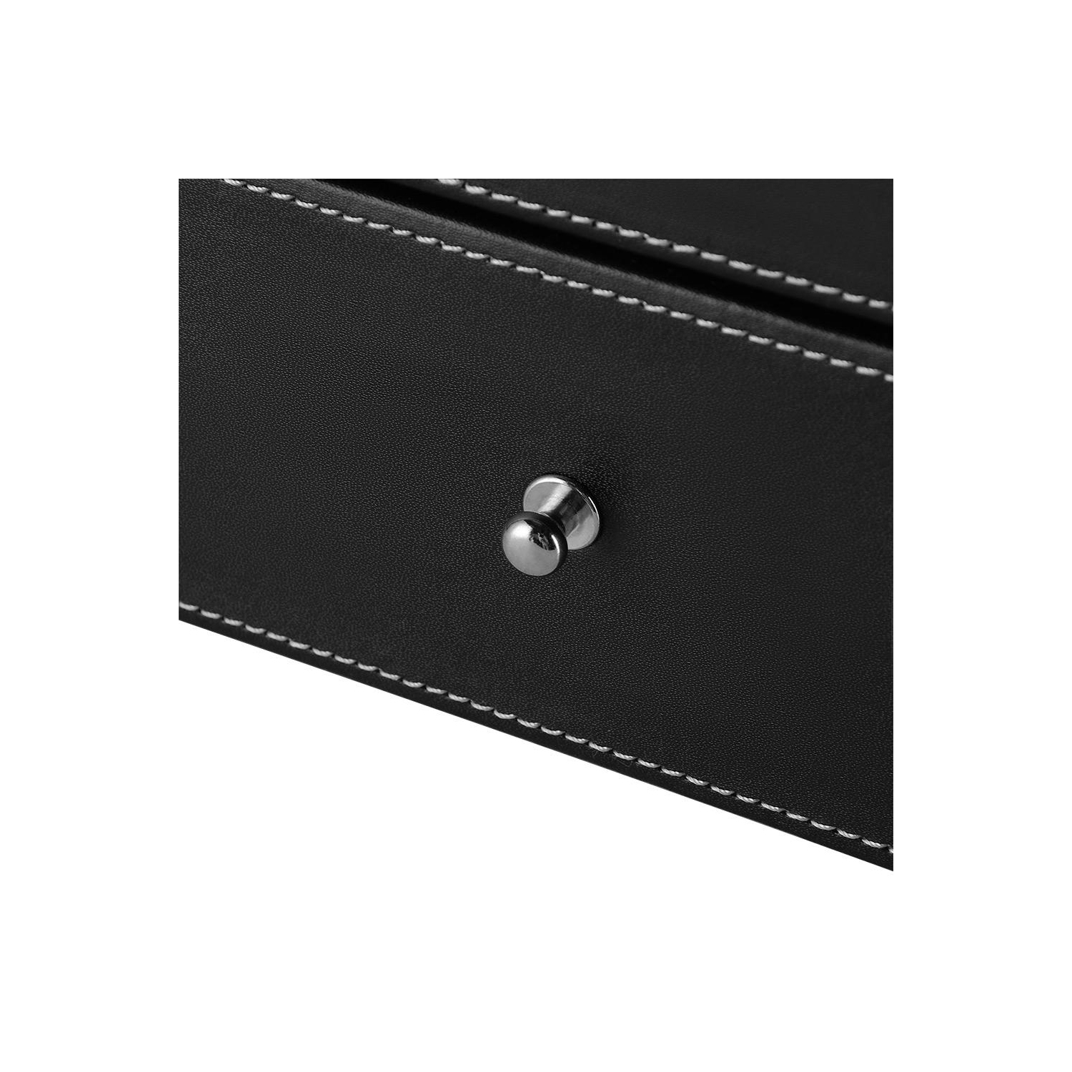 SortWise 2 Tier 20 Girdse Lockable Watch Box, Leather Watch Case Storage Organizer, Grey