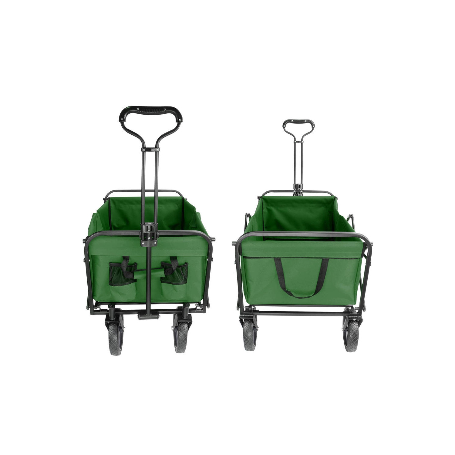 Chariots pliants d'extérieur, chariots de camping utilitaires pliables, chariot de magasinage Beach Garden, vert