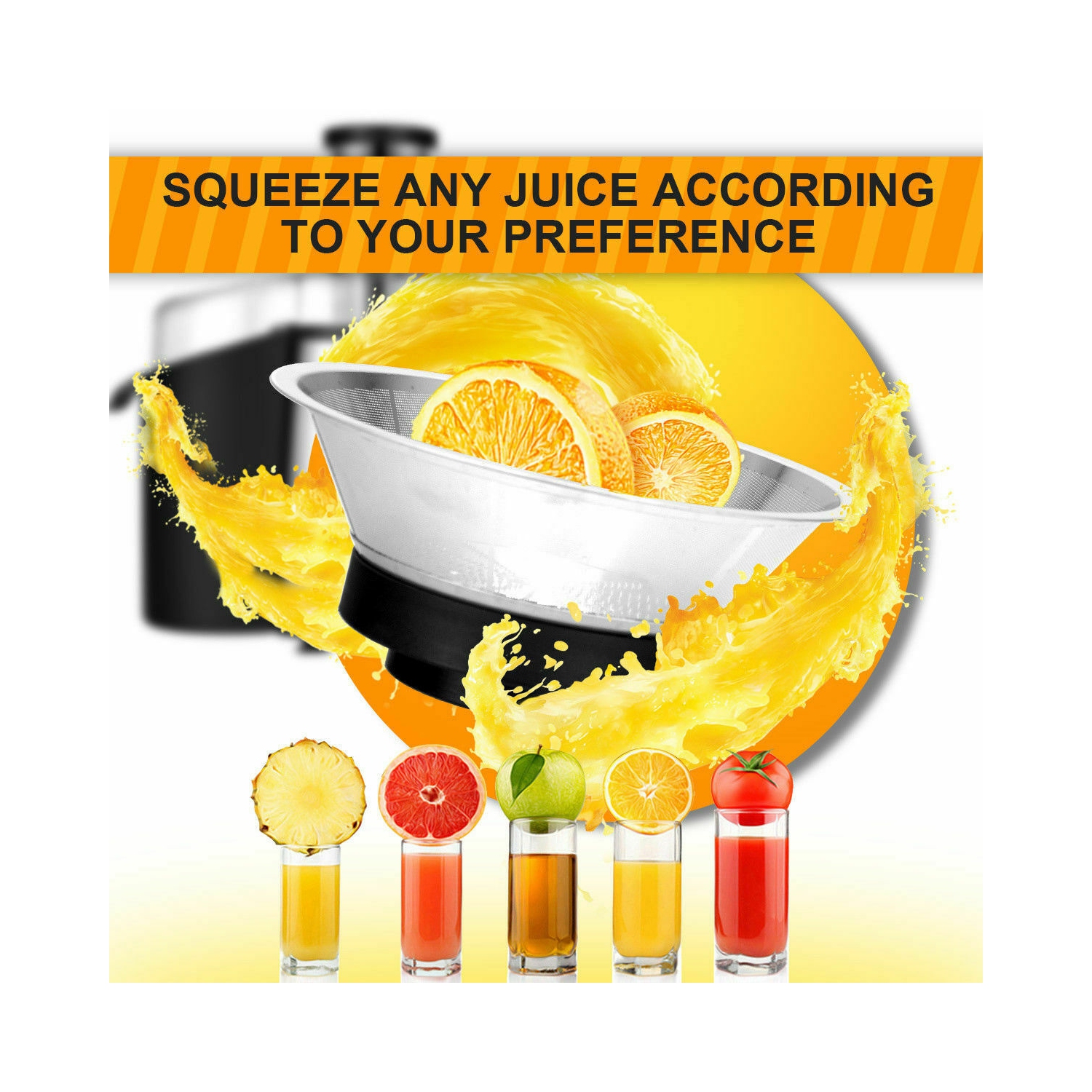 Costway Electric Juicer Wide Mouth Fruit & Vegetable Centrifugal Juice Extractor 2 Speed