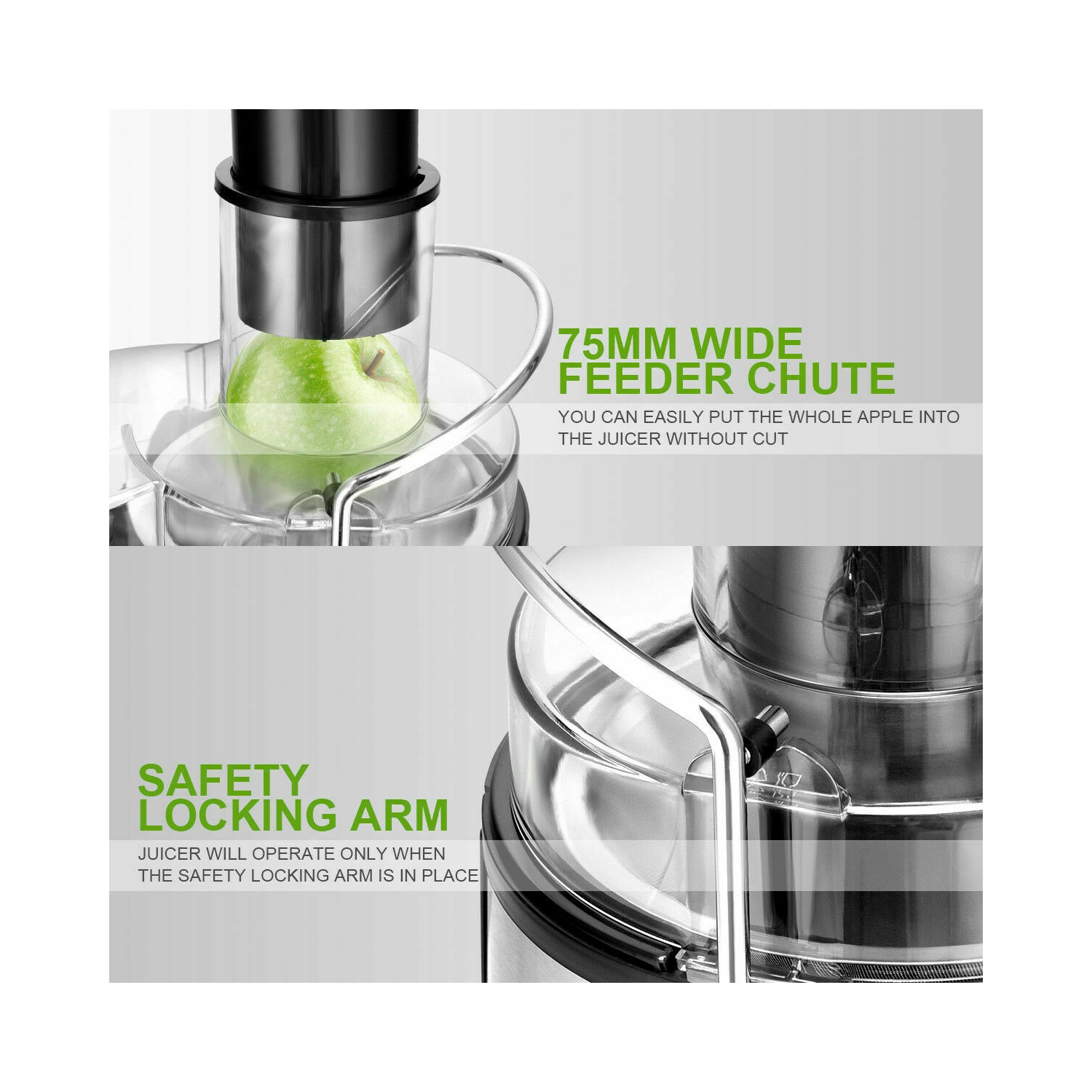 Costway Electric Juicer Wide Mouth Fruit & Vegetable Centrifugal Juice Extractor 2 Speed