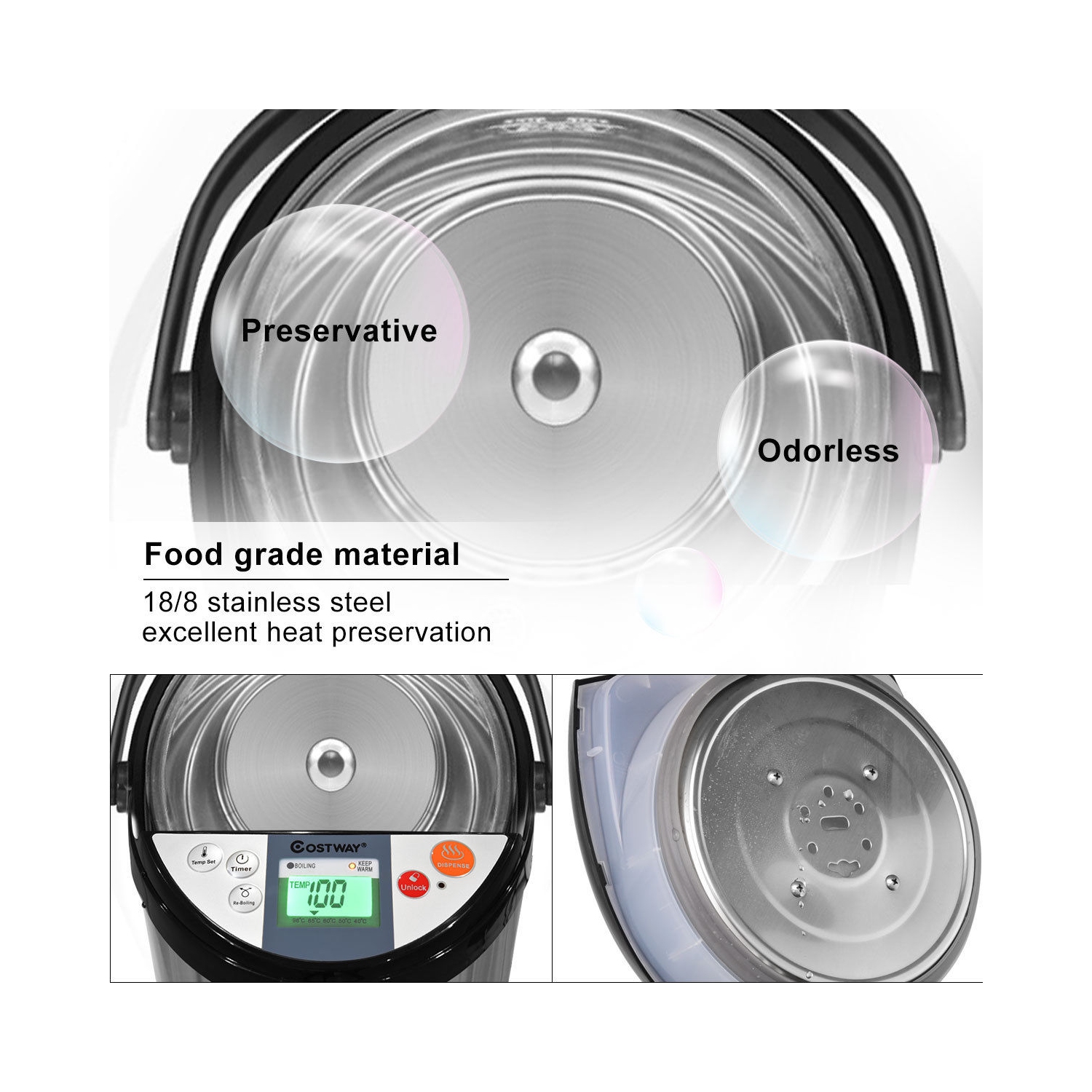 Costway 5L LCD Water Boiler & Warmer Electric Hot Pot Kettle Hot Water Dispenser