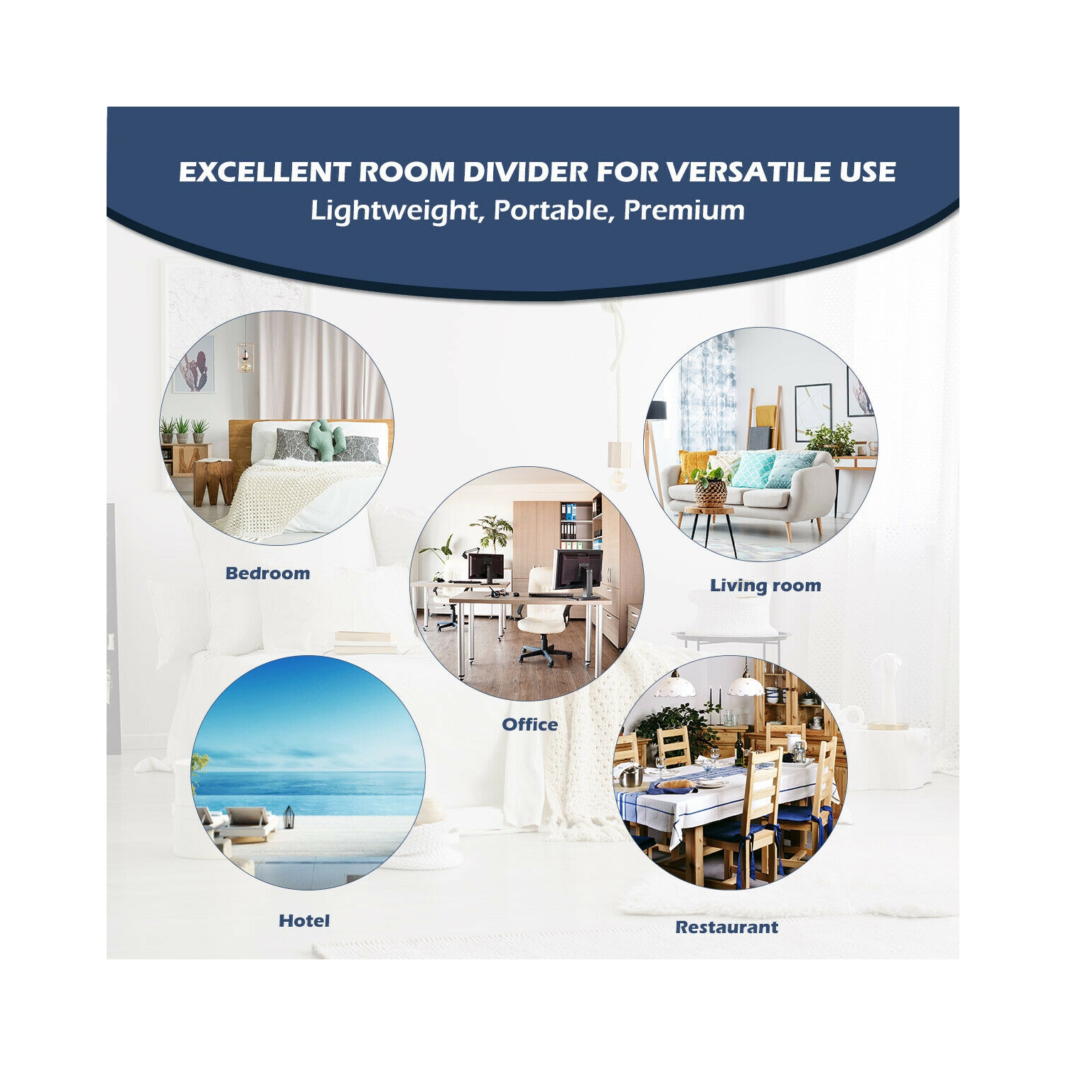 Paravent vénitien 6 panneaux 170cm