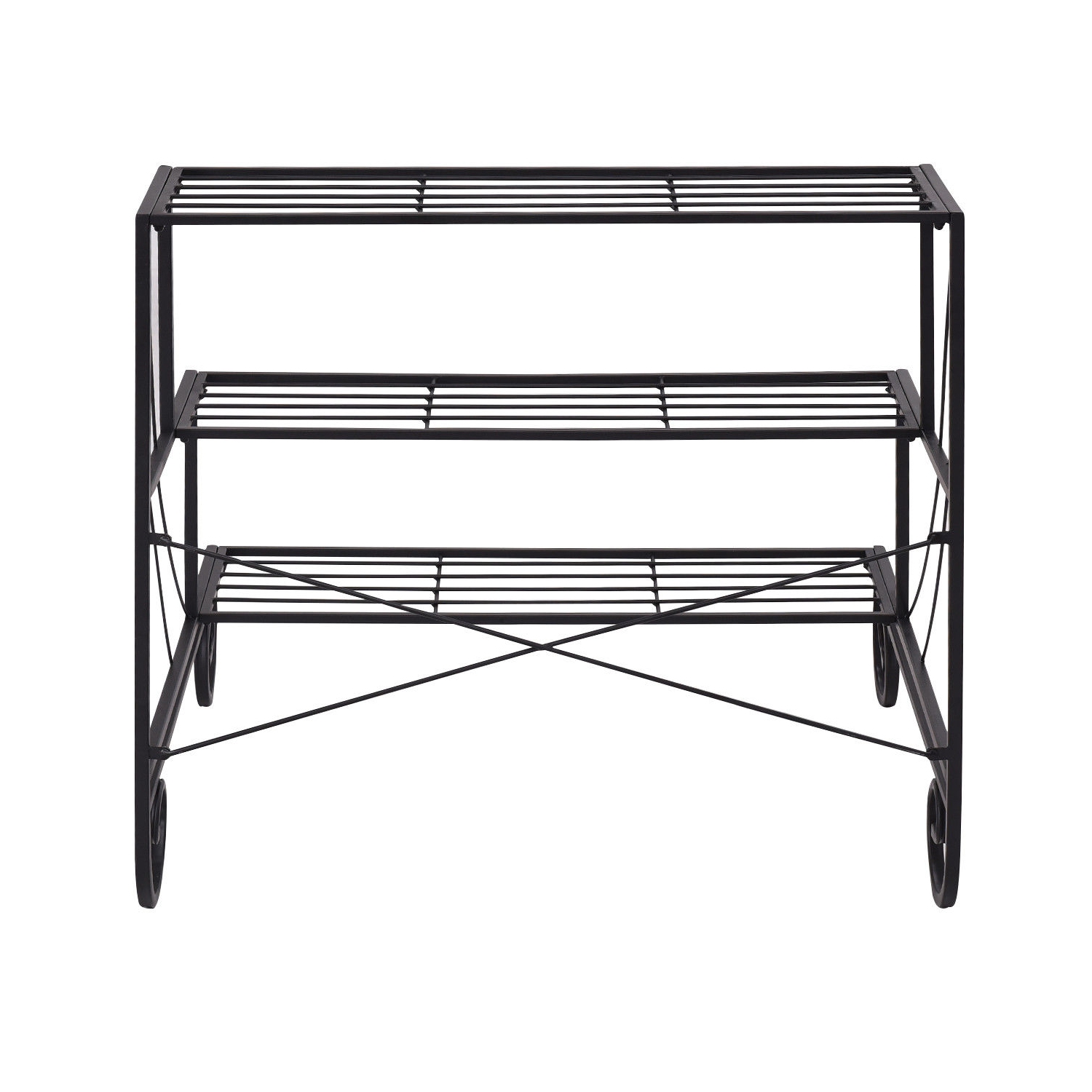 Costway 3 Tier Outdoor Metal Plant Stand Flower Planter Garden Display Shelf Rack