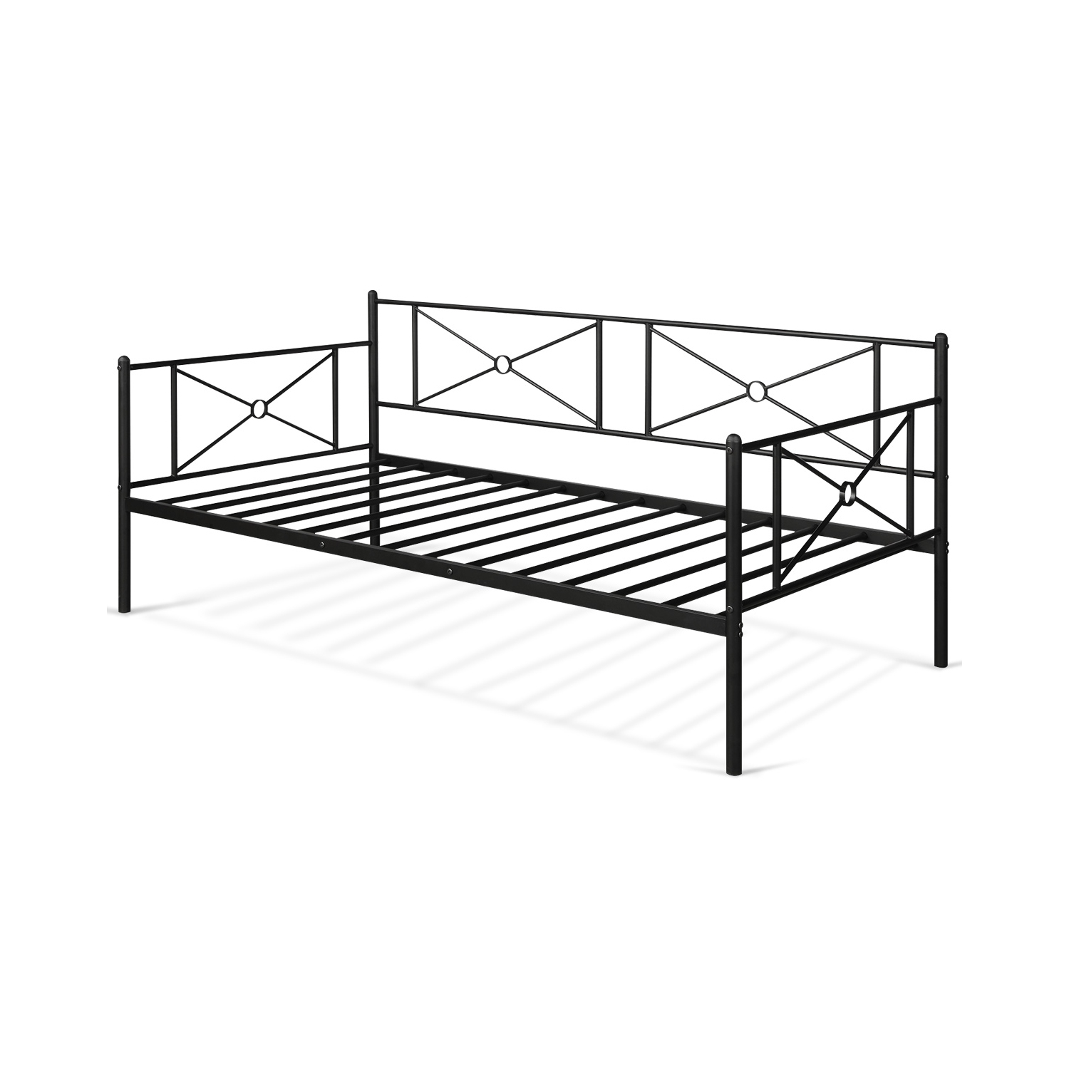 Metal Daybed Twin Bed Frame Stable Steel Slats Platform Base Bed Sofa LivingRoom
