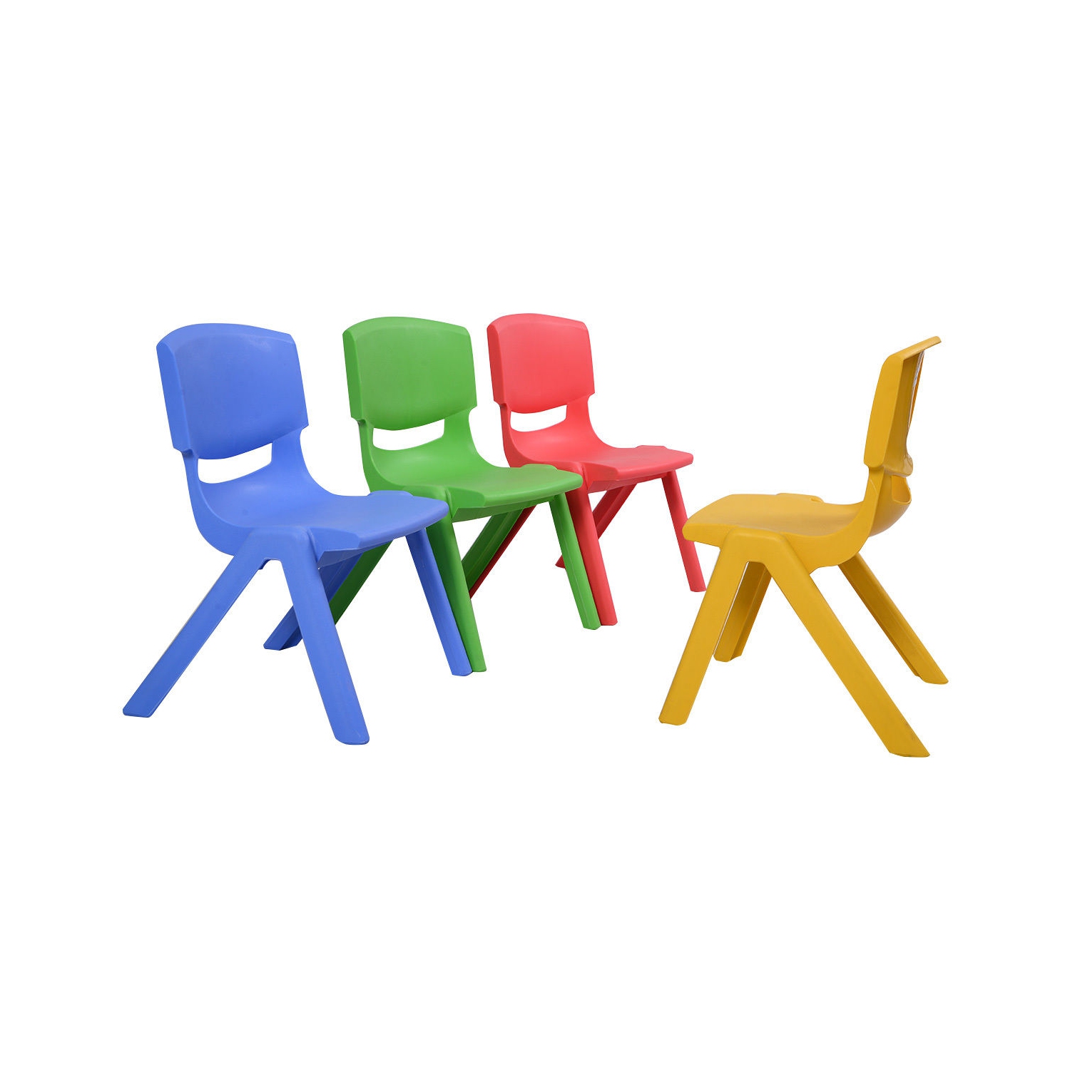 Ensemble de 4 chaises en plastique empilables pour enfants de Costway. Découvrez les meubles colorés