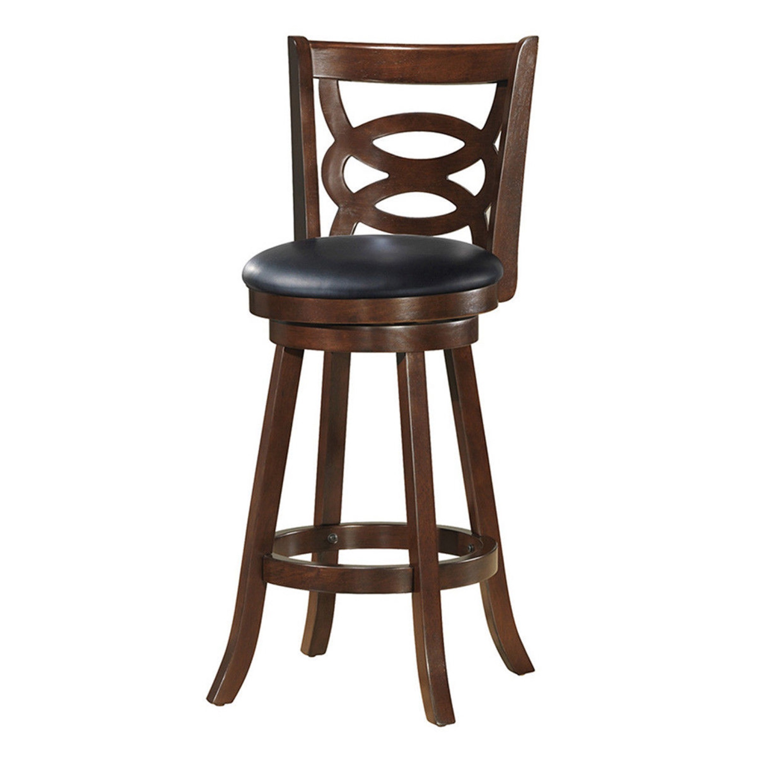 Costway Swivel Stool 29'' Bar Height Upholstered Seat Dining Chair Home Kitchen Espresso