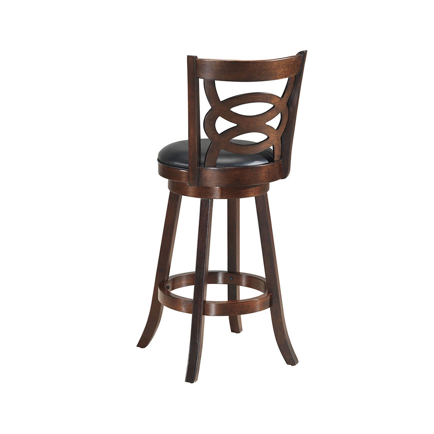 Costway Swivel Stool 29'' Bar Height Upholstered Seat Dining Chair Home Kitchen Espresso