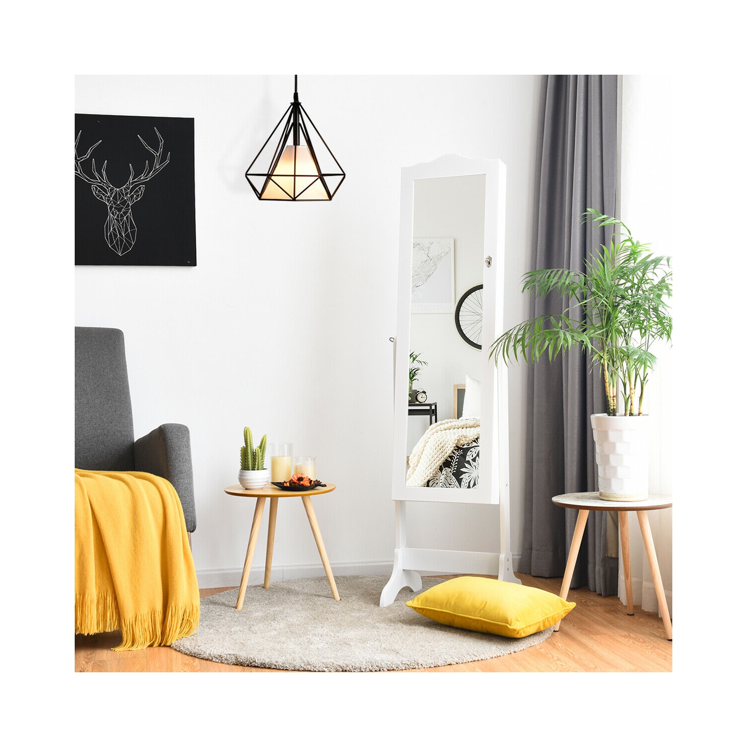 Miroir avec coffre à bijoux intégré Costway