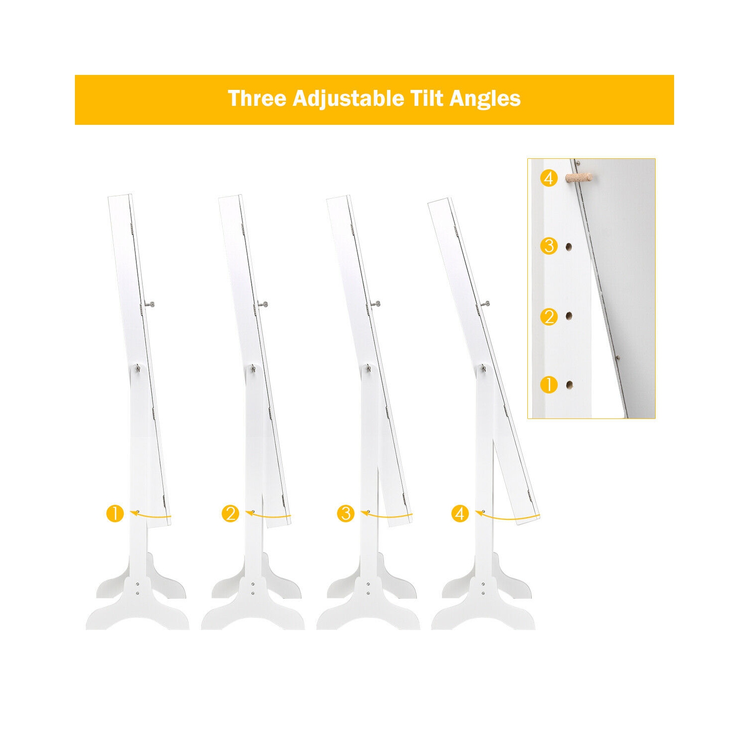 Miroir avec coffre à bijoux intégré Costway