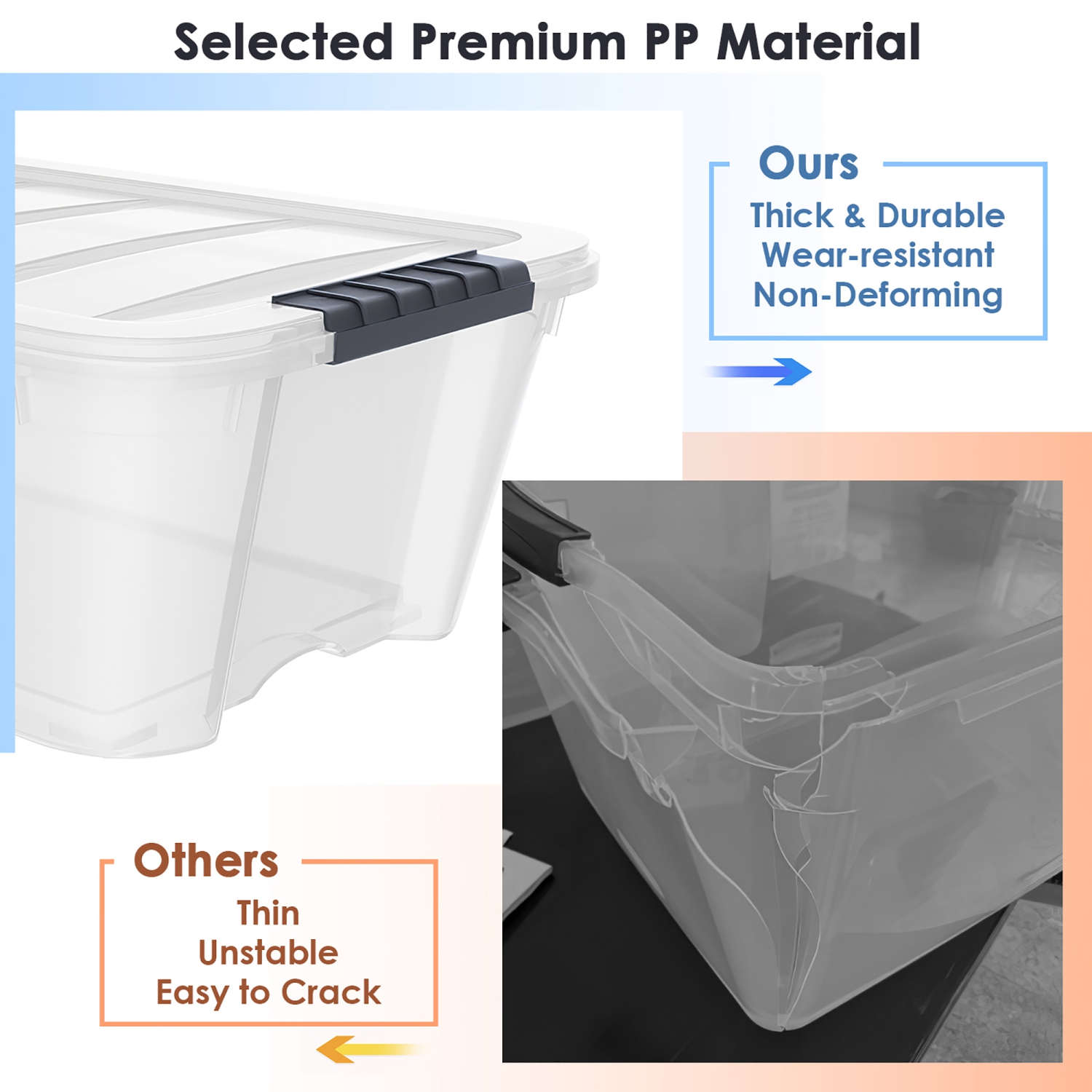 Costway 12 Pack Latch Stack Storage Box Tubs Bins Latches Handles