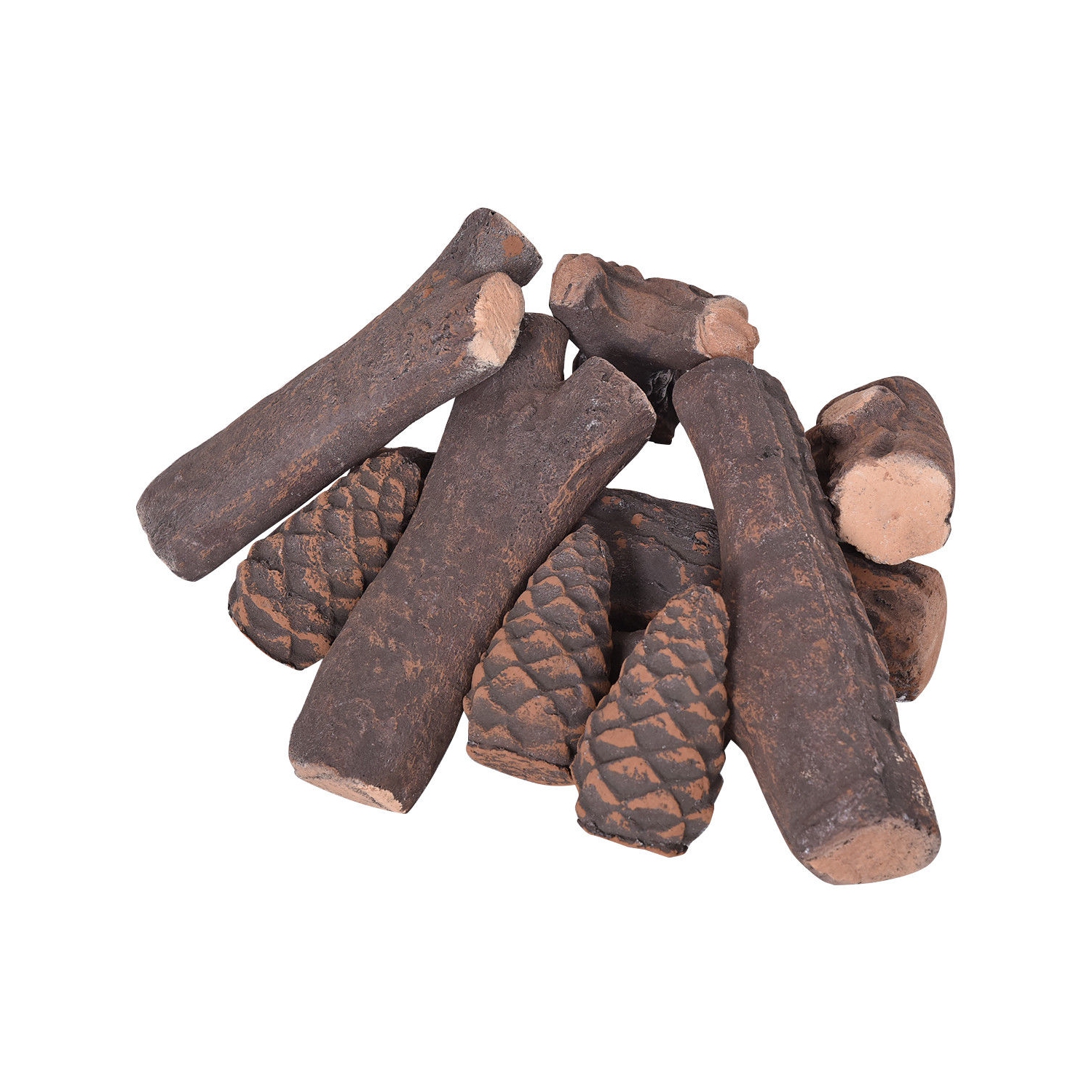 Costway 9PCS Ceramic Wood Gas Log Set Fireplace Imitation Wood Propane Firepit Logs
