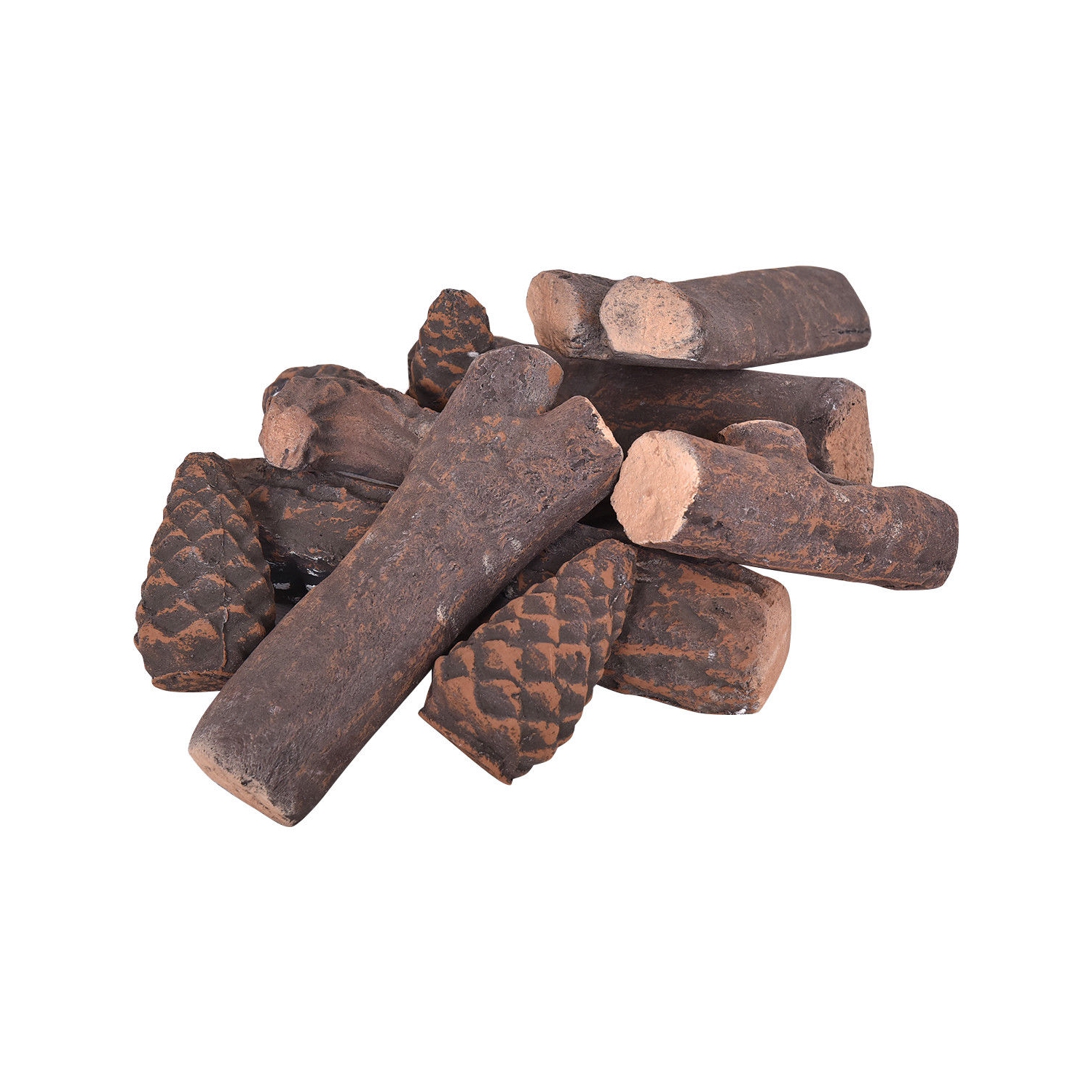 Costway 9PCS Ceramic Wood Gas Log Set Fireplace Imitation Wood Propane Firepit Logs