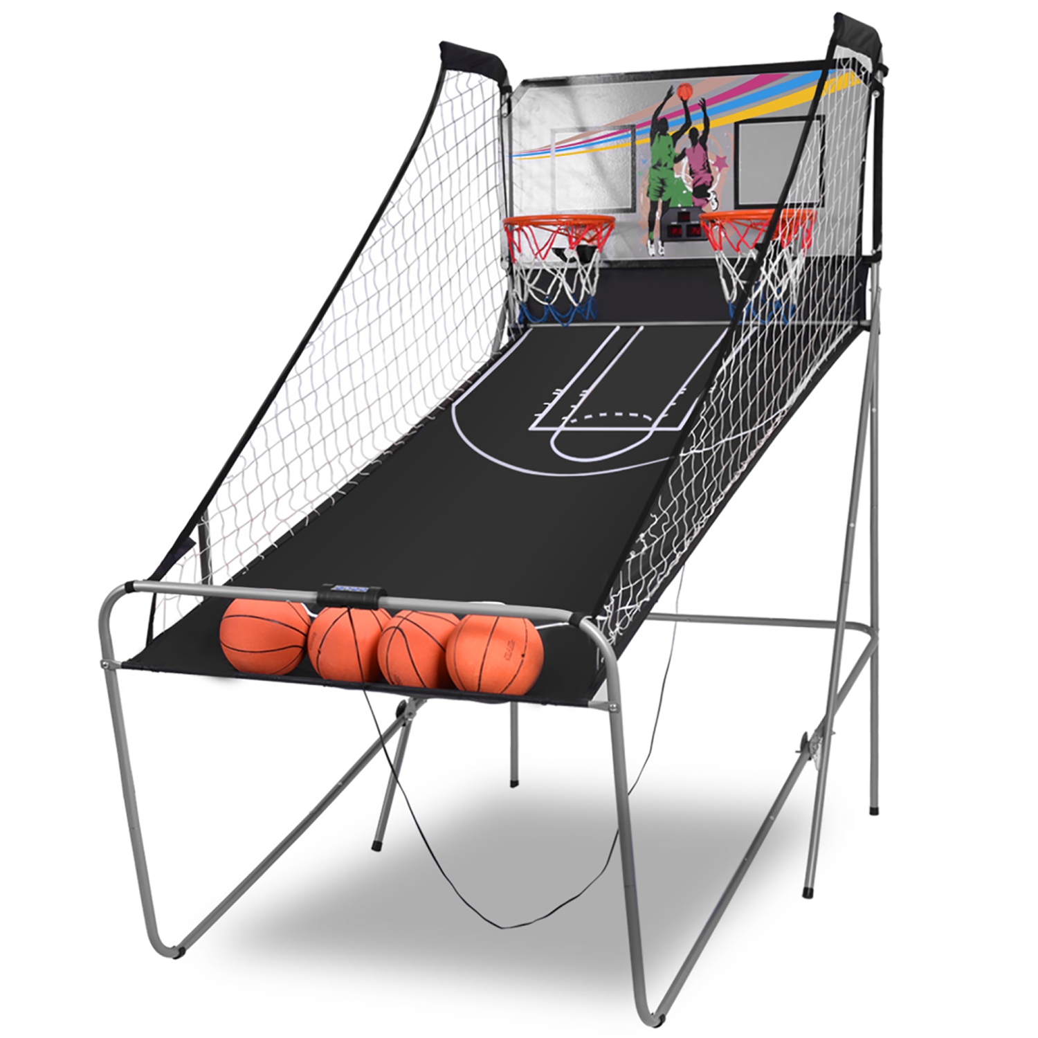 Costway Indoor Basketball Arcade Game Double Electronic Hoops shot 2 Player W/ 4 Balls