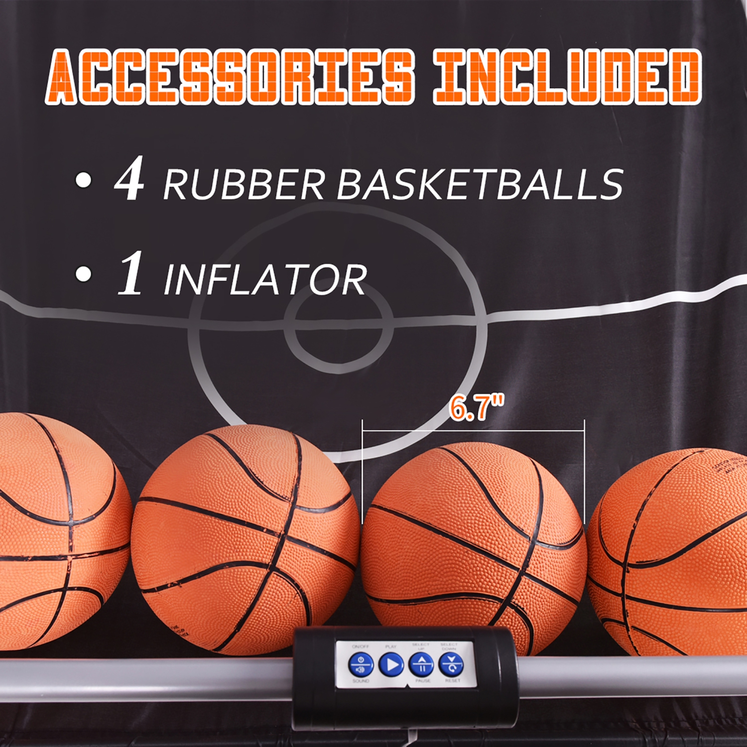 Costway Indoor Basketball Arcade Game Double Electronic Hoops shot 2 Player W/ 4 Balls
