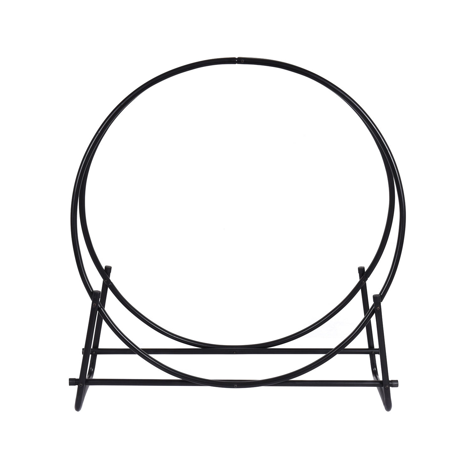 40"Tubular Steel Log Hoop Firewood Storage Rack Holder Round Display