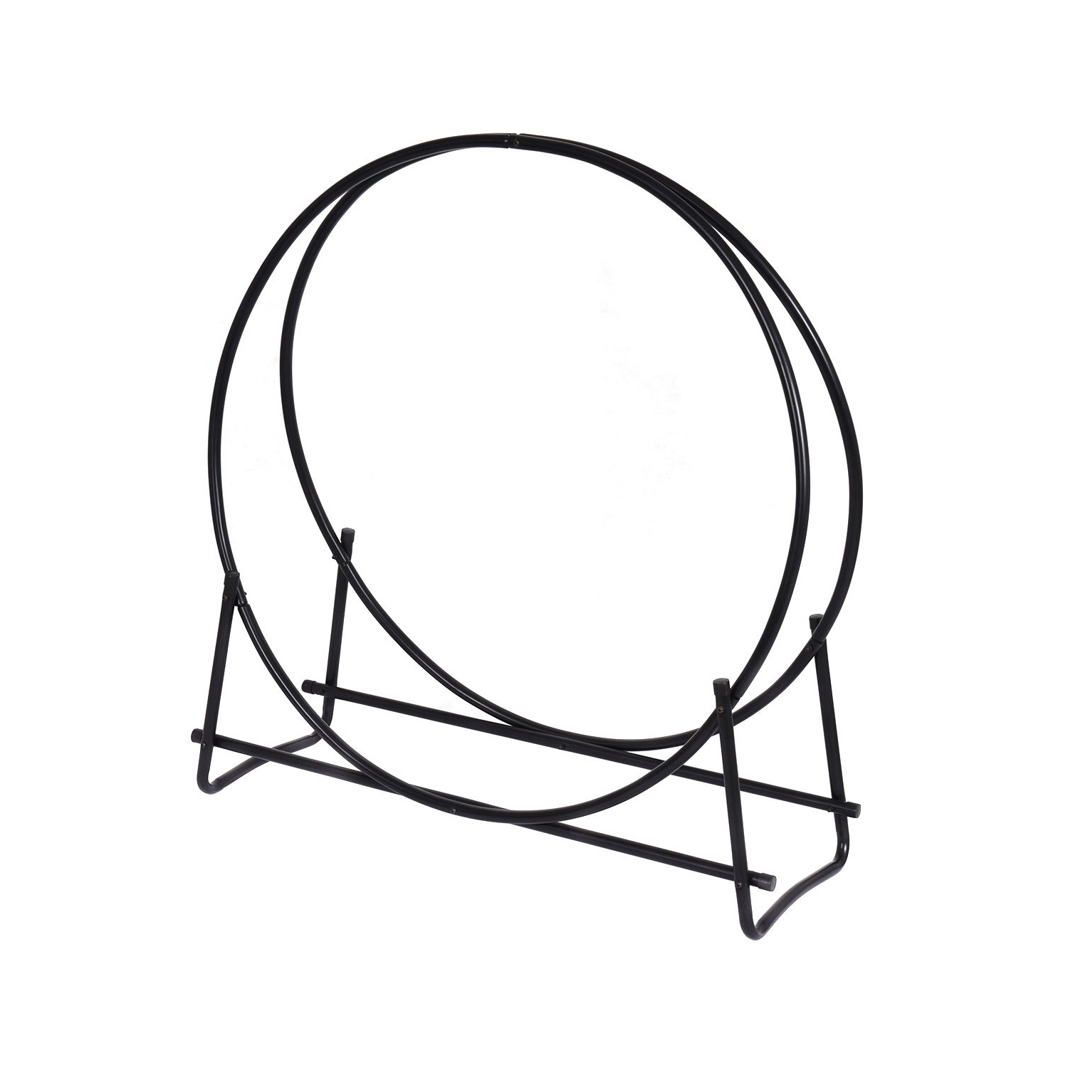 40"Tubular Steel Log Hoop Firewood Storage Rack Holder Round Display