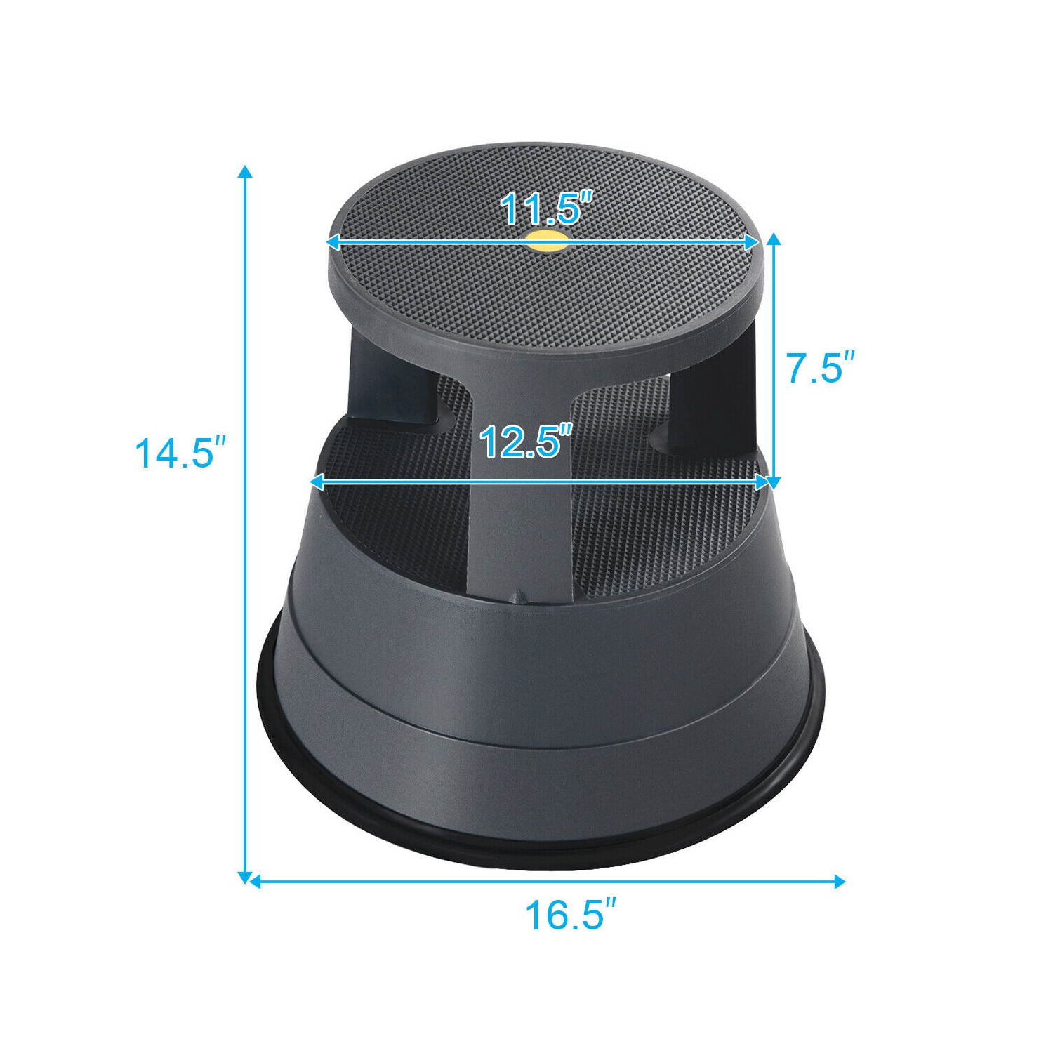 Kick Stool Rolling Step Stool w/Non-Slip Rubber Platform 330LBS Capacity Gray