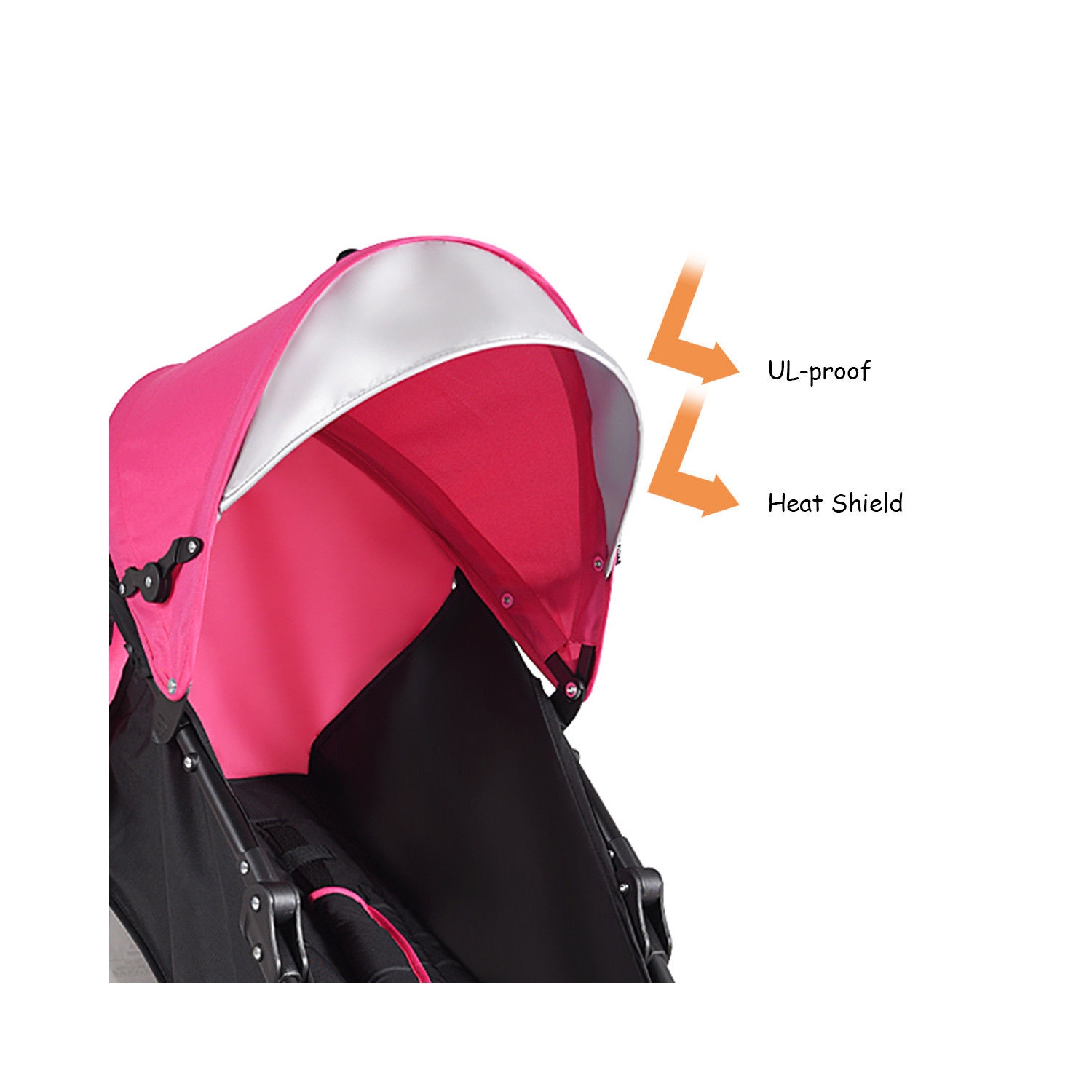 Poussette parapluie légère pliante pour tout-petits de Costway avec panier de rangement noir/rose/vert/orange