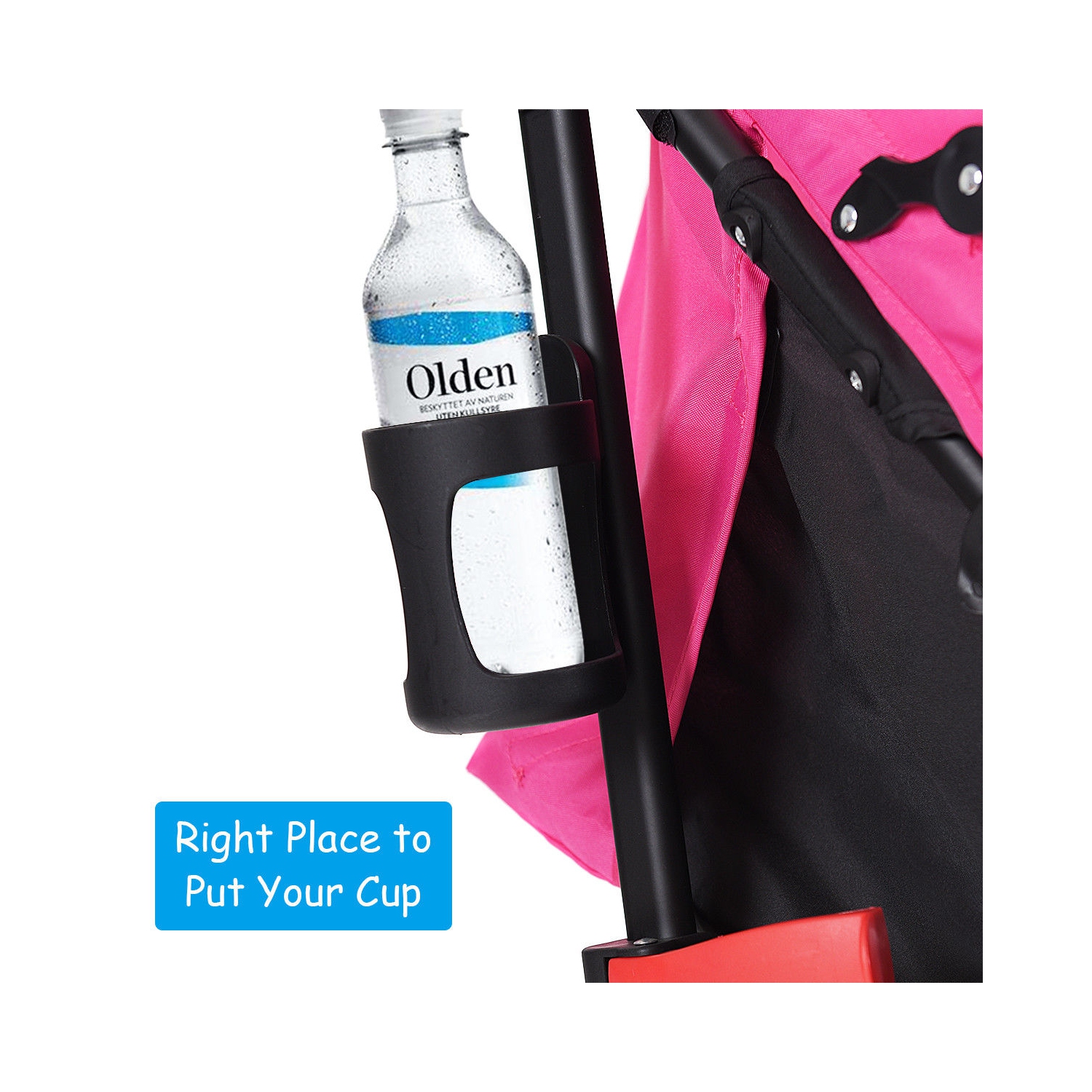 Poussette parapluie légère pliante pour tout-petits de Costway avec panier de rangement noir/rose/vert/orange