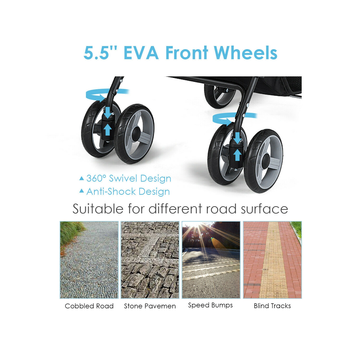 Poussette pliable légère de Costway Système de sécurité à 5 points pour bébé avec poussette pour bébé, café de 0-36 mois