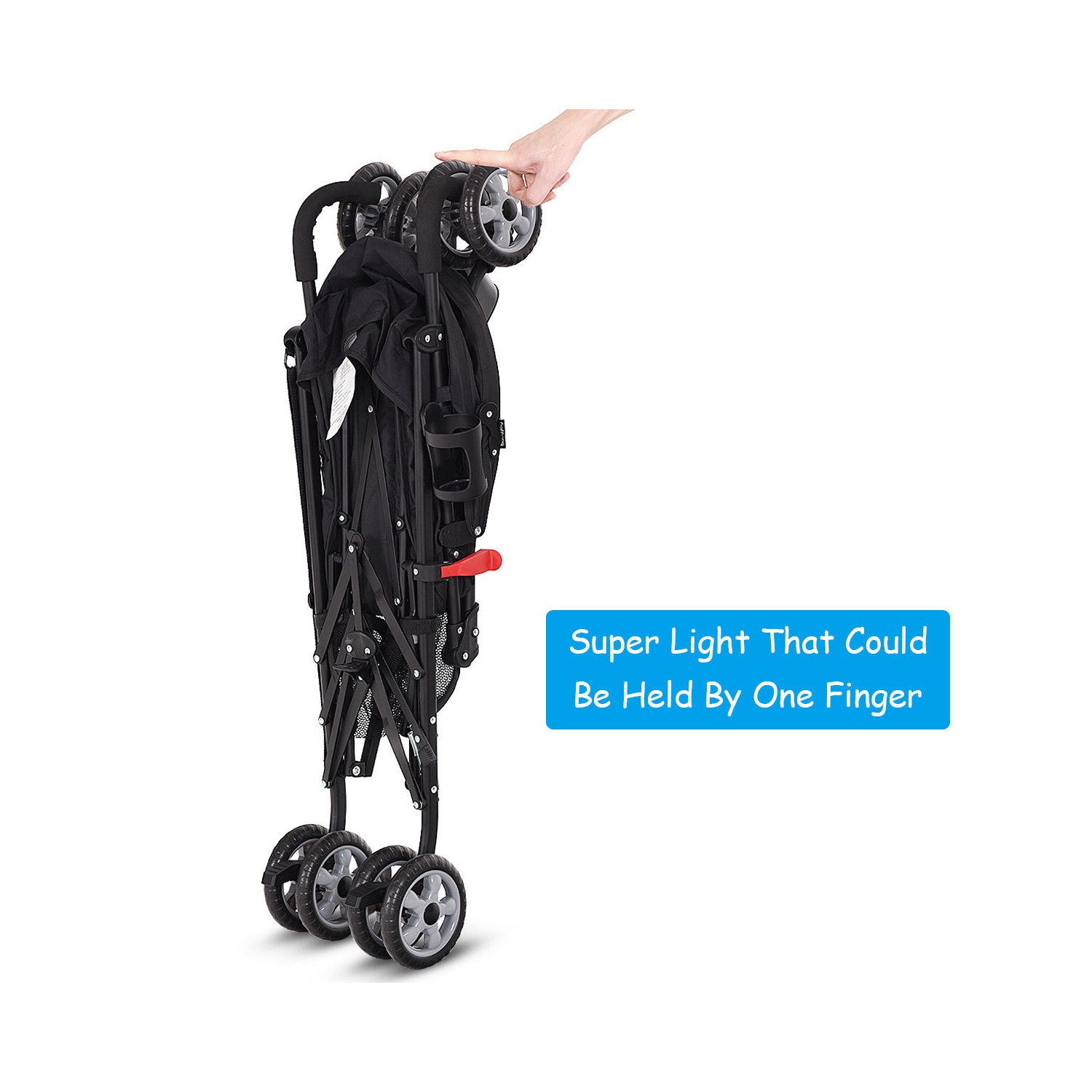 Poussette parapluie légère pliante pour tout-petits de Costway avec panier de rangement noir/rose/vert/orange