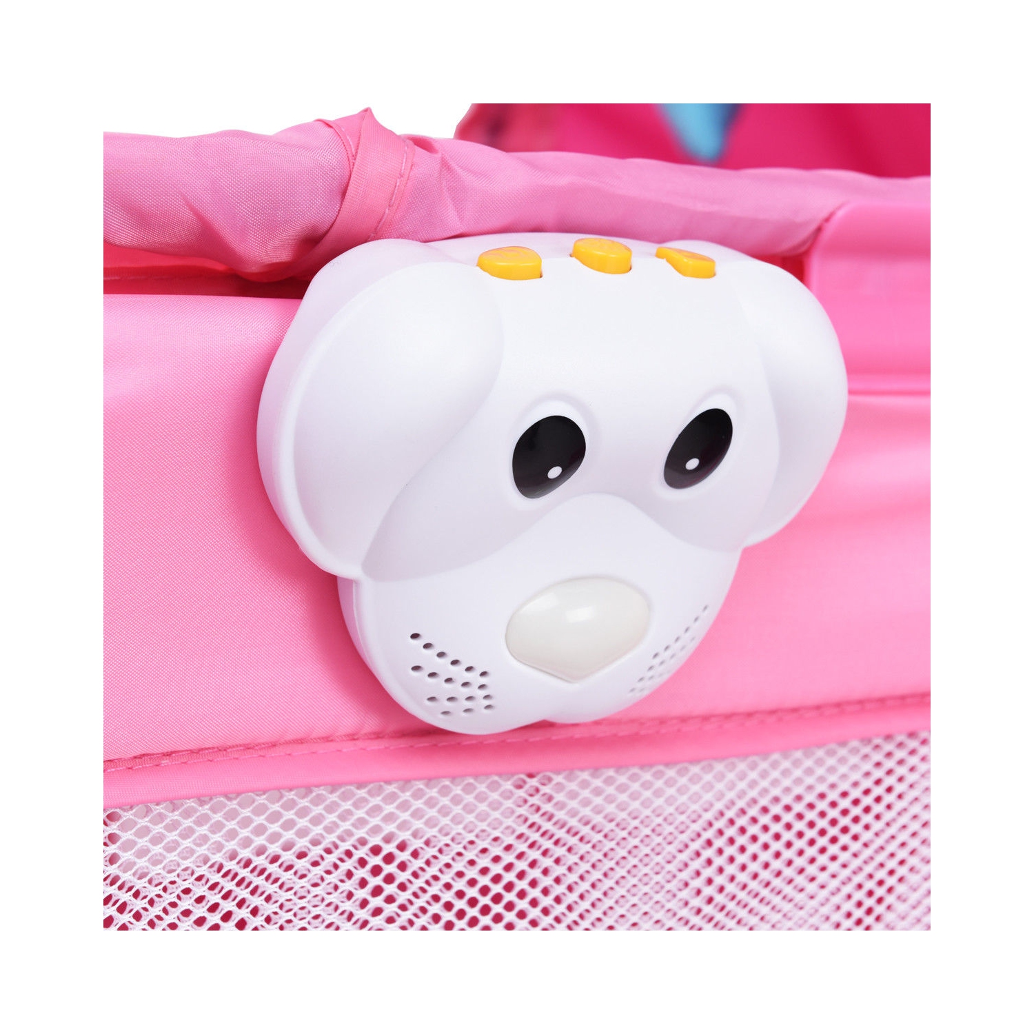 Foldable Baby Crib Playpen Travel Infant Bassinet Bed Mosquito Net Music