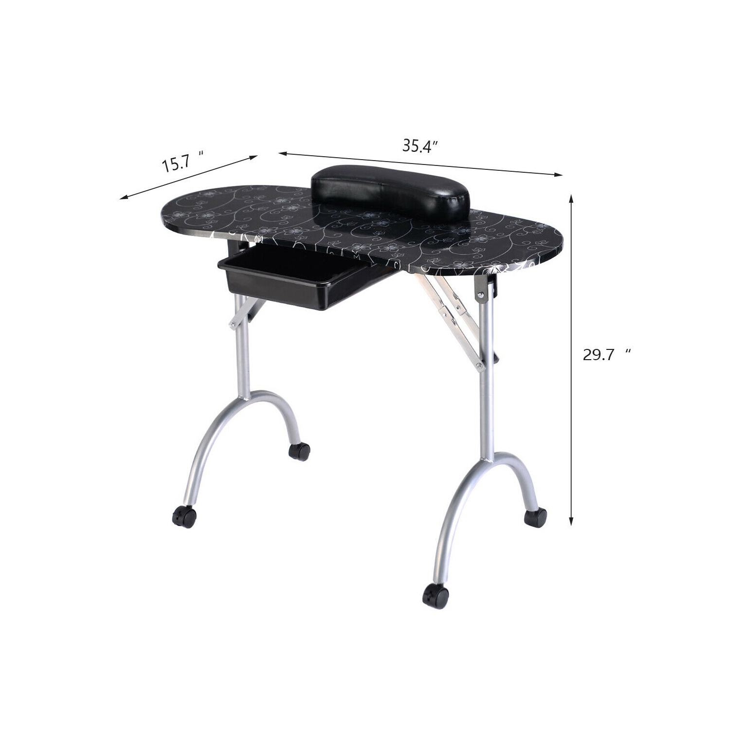 Costway Portable Manicure Nail Table Station Desk Spa Beauty Salon Equipment