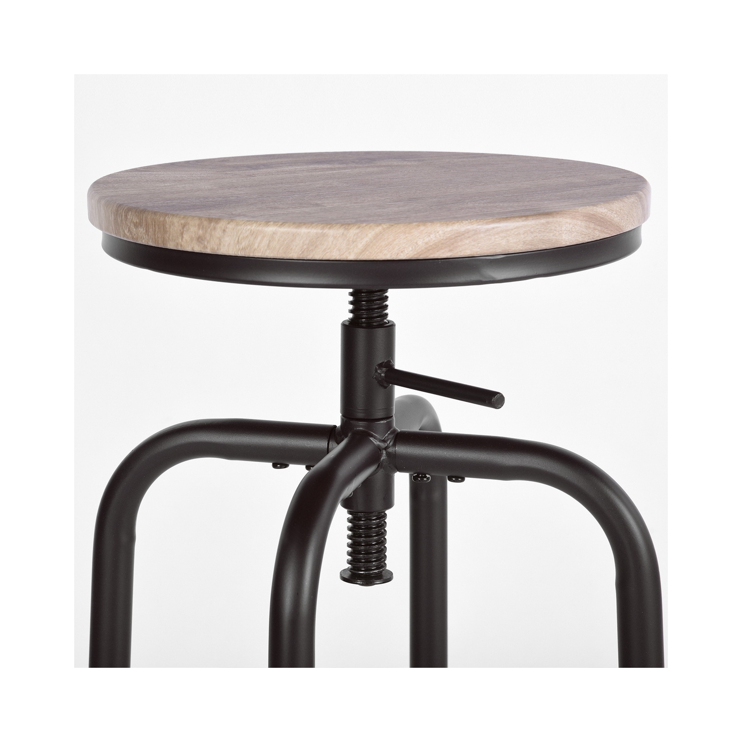 HOMY CASA Vintage Industrial Adjustable Bar Stools Set of 2, 27-30 INCH Counter Height Swivel Bar Stools Counter Stools for Kitchen Counter, Oak