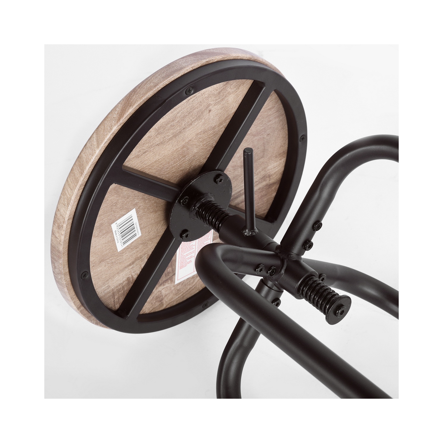 HOMY CASA Vintage Industrial Adjustable Bar Stools Set of 2, 27-30 INCH Counter Height Swivel Bar Stools Counter Stools for Kitchen Counter, Oak