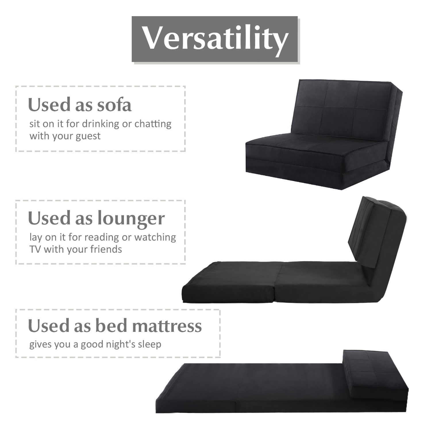 Fold down chair flip clearance out lounger