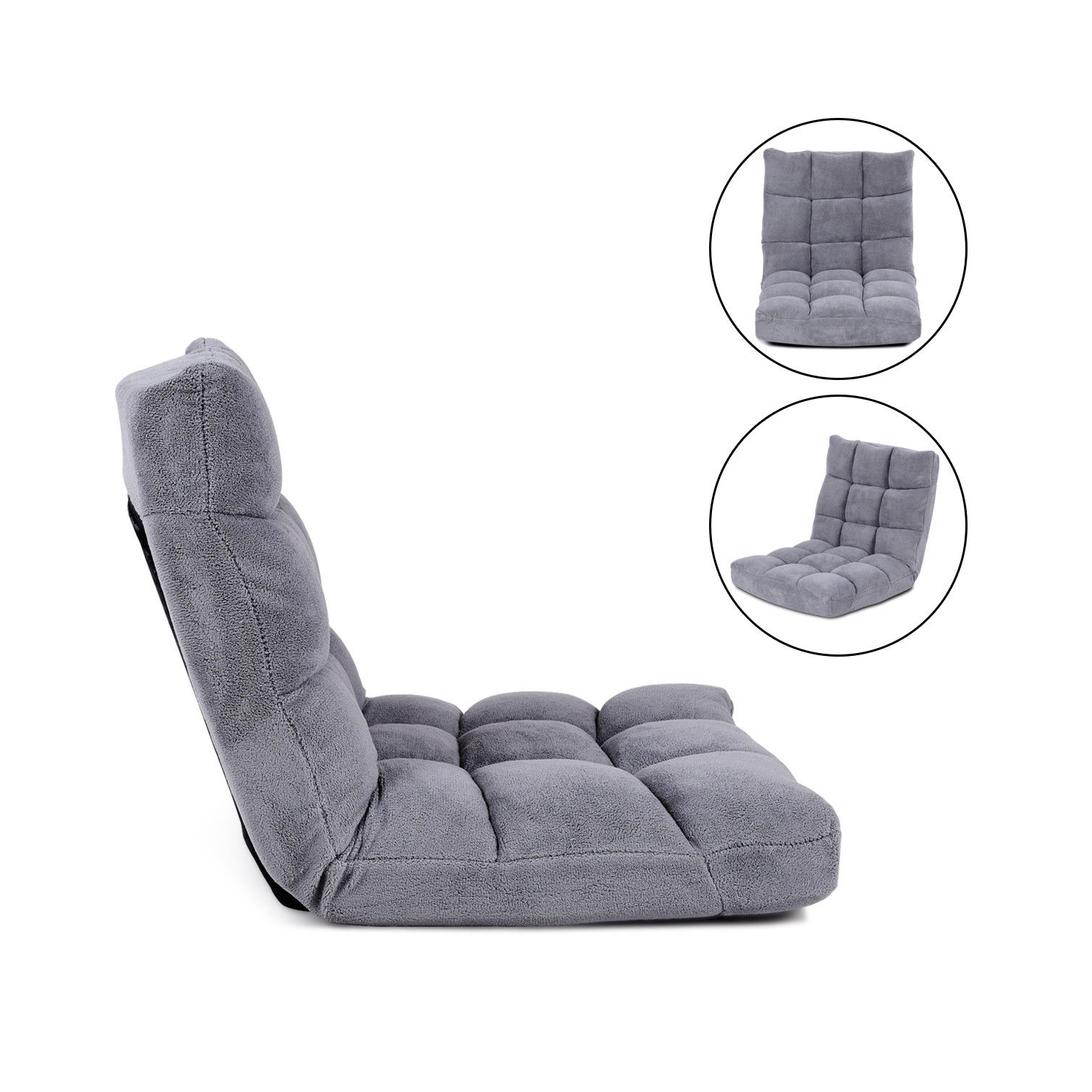 Chaise de Plancher Pliable, Tatami Canapé Fauteuil Pliant Paresseux-Lits, Chaise de Lit avec Réglable 14 Positions pour Maison, Bureau, 105X56X15CM