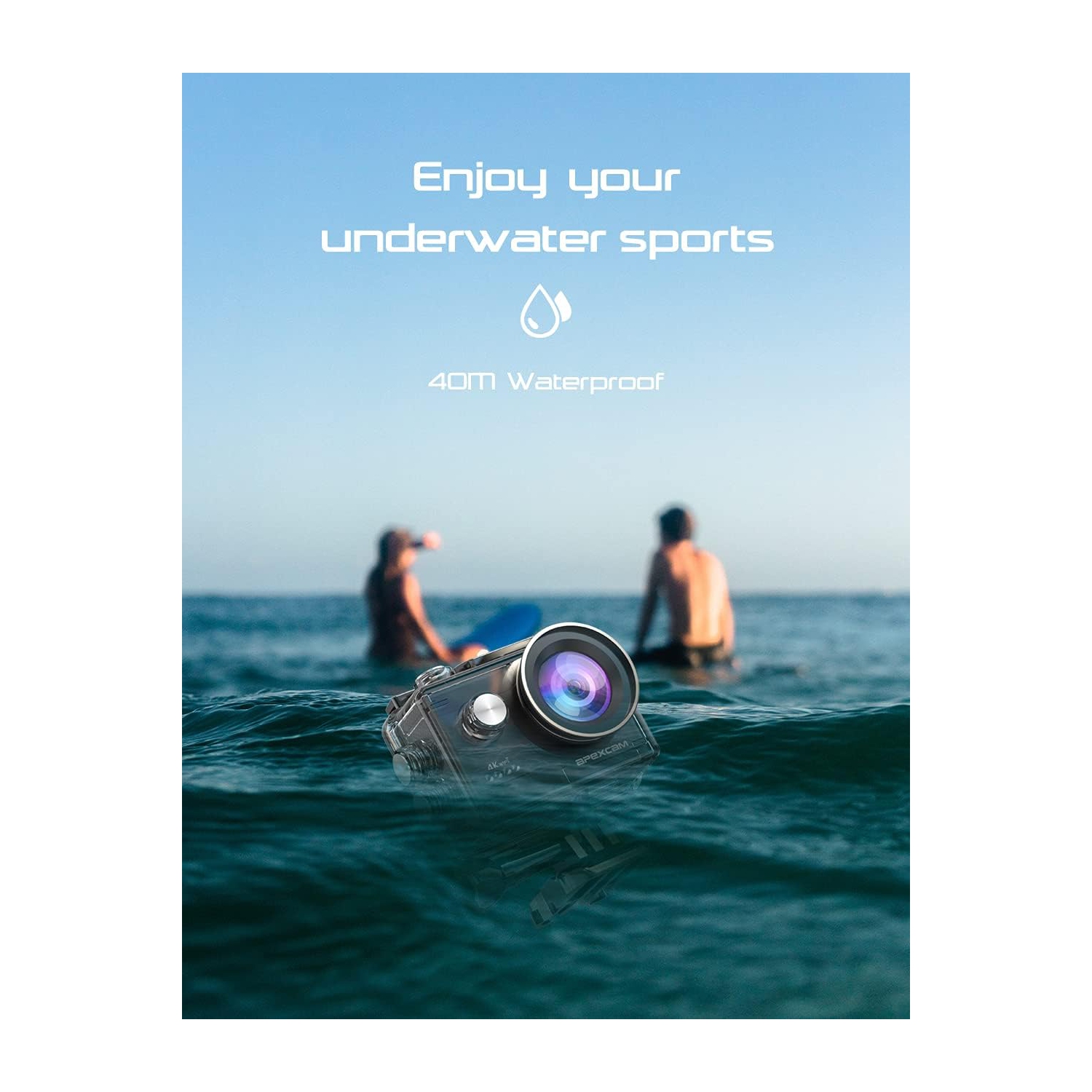 4K WiFi Action Camera with 64GB Memory Card Waterproof Underwater 40M Sport 2.0" LCD 170 ° Wide-Angle 2.4G Remote Control 2X1050mAh Batteries and