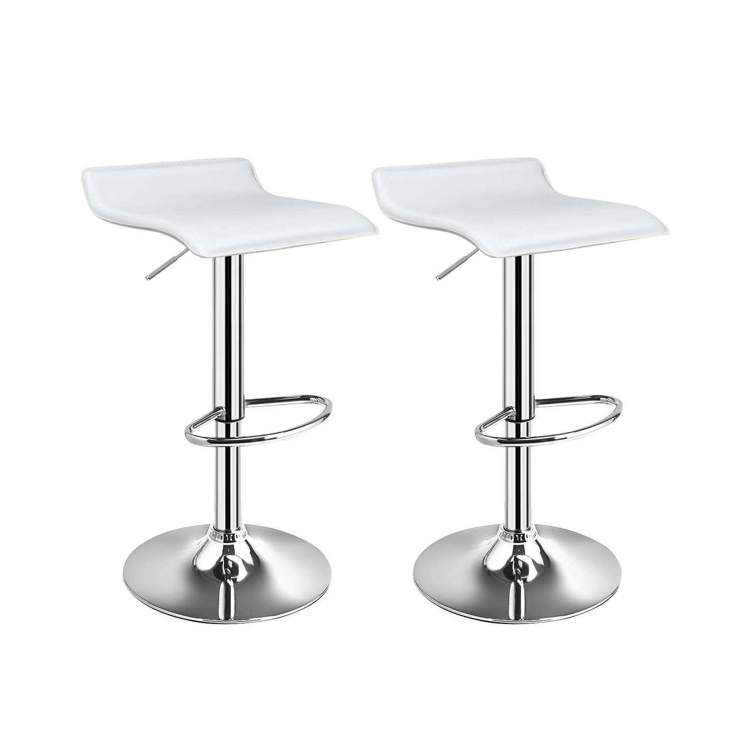 Ensemble de 2 tabourets de bar pivotants en PU Comptoir de cuisine réglable, Chaise de bar en cuir marque Costway