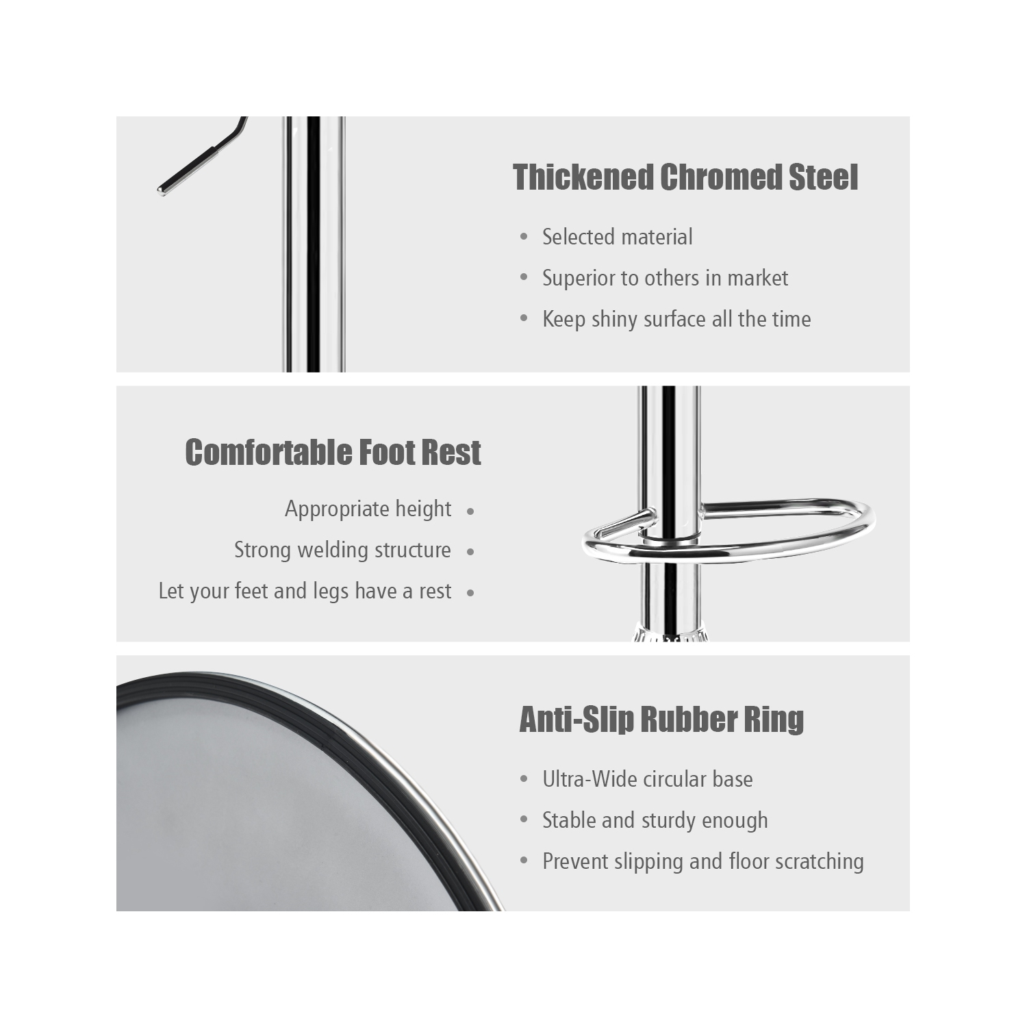 Ensemble de 2 tabourets de bar pivotants en PU Comptoir de cuisine réglable, Chaise de bar en cuir marque Costway